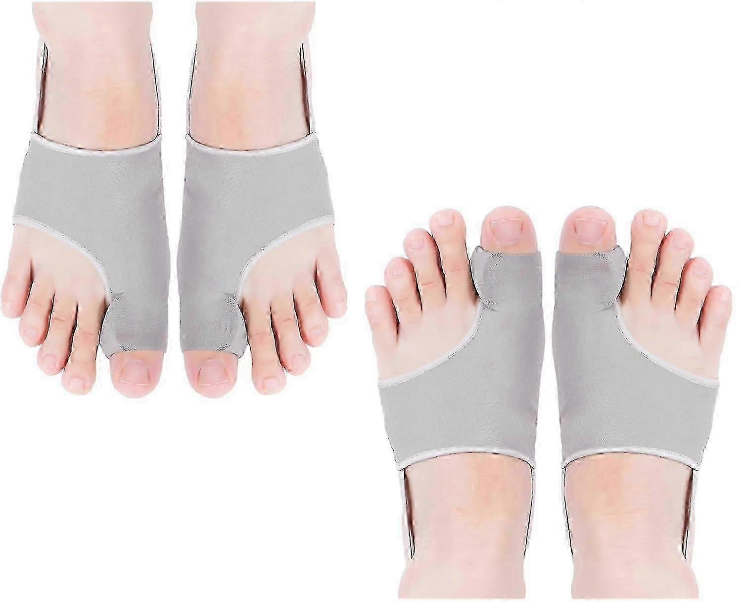 HYGGEAR Hallux Valgus Corrector Adjustable Toe Separator Corrector with Silicone Pads for Big Toe Bunion (Grey x 2 Pairs) 2025
