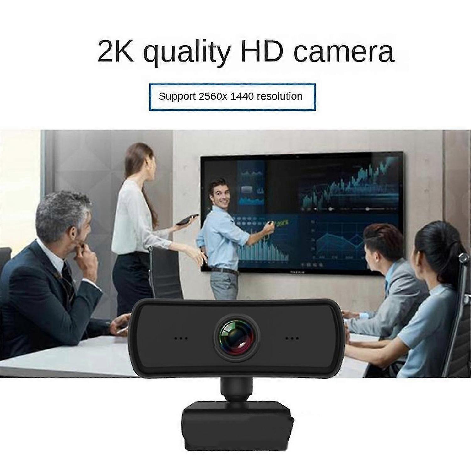 2K Webcam USB HD Camera PC Camera Computer Webcam with Privacy Cover for Live Broadcast/Video Call/Conference Work