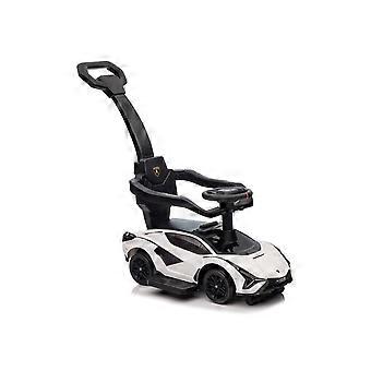 Voiture porteuse avec barre de poussée - Lamborghini - 95x85x44 cm - blanc