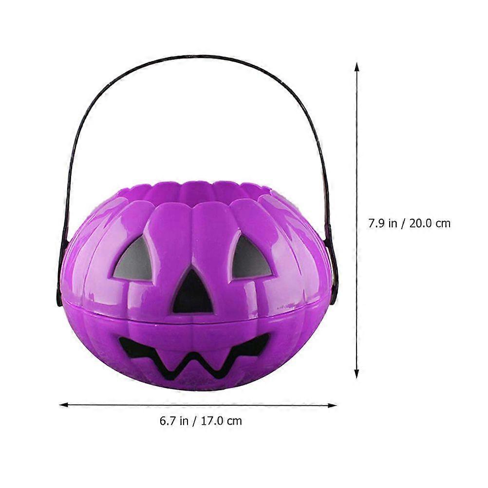 2pcs Portable Pumpkin Buckets Halloween Decorations Pumpkin Shape Containers