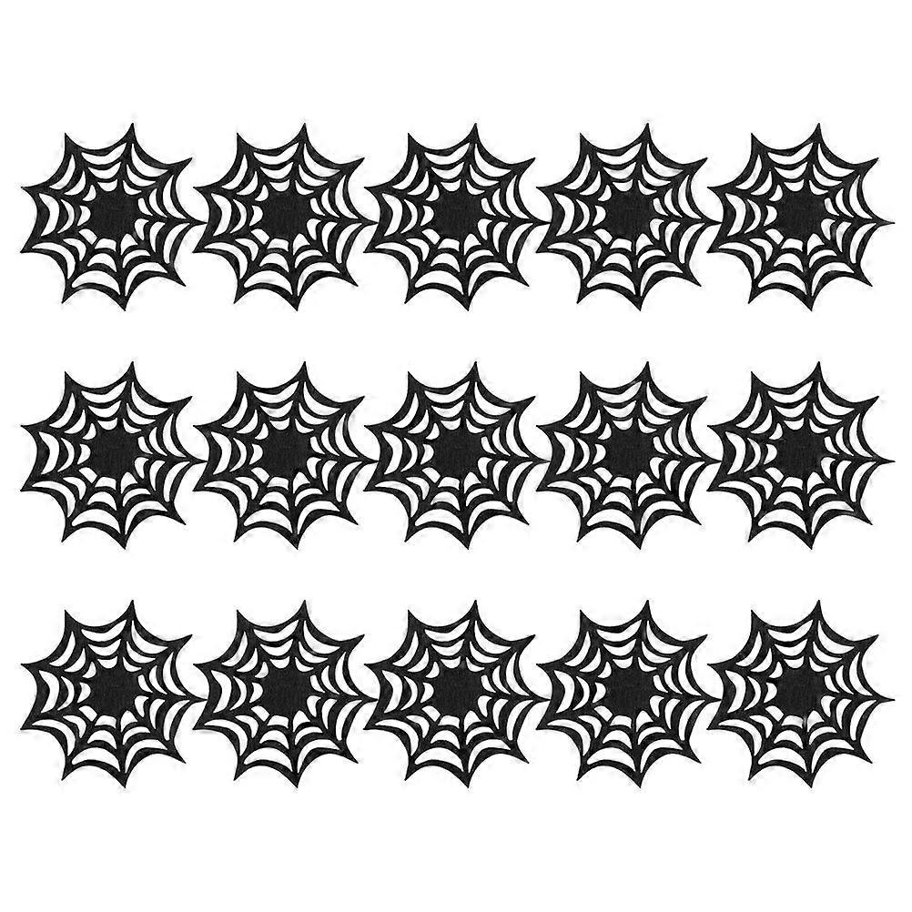 15Pcs Halloween Coasters Household Spiderweb Coaster Decorative Spiderweb Placemats