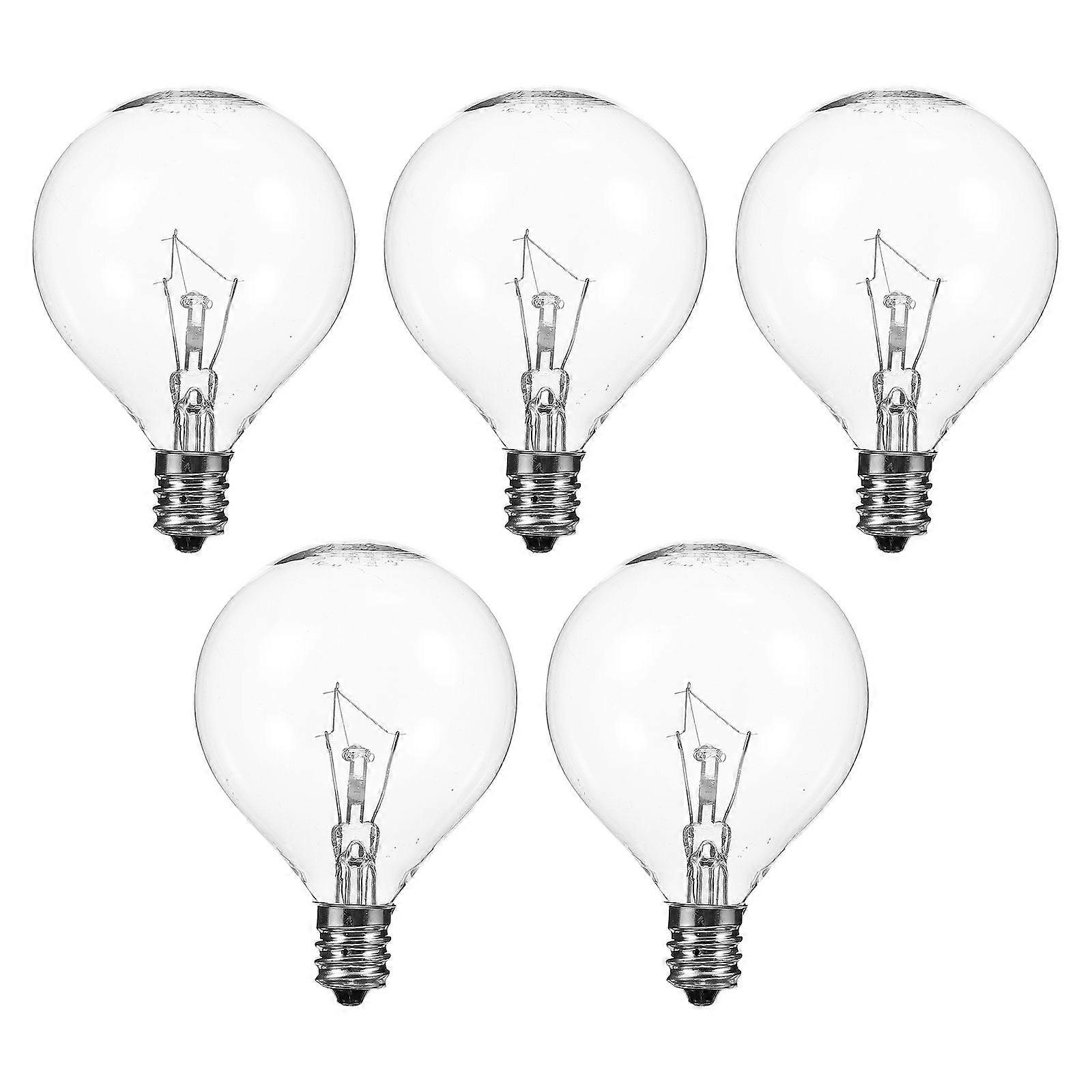 5PCS E12 Fragrance Wax Diffuser Lamp 25W Dimmable Globe Clear Light Bulb