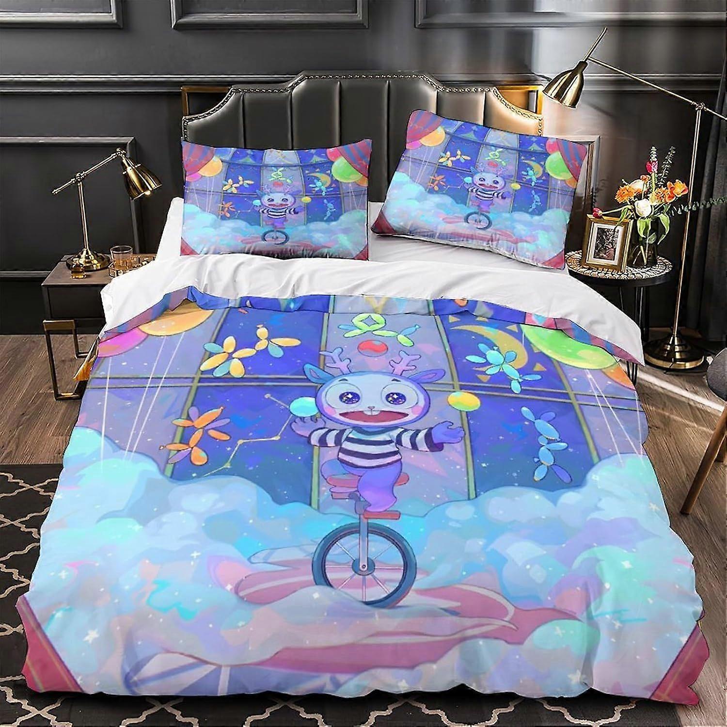 Amazing Circus for Boys Girls Comforter Covers 3D Print Quilt Cover Duvet Cover with Pillow Cases Bedding Set Soft Microfiber with Zipper Closure 2 Pi