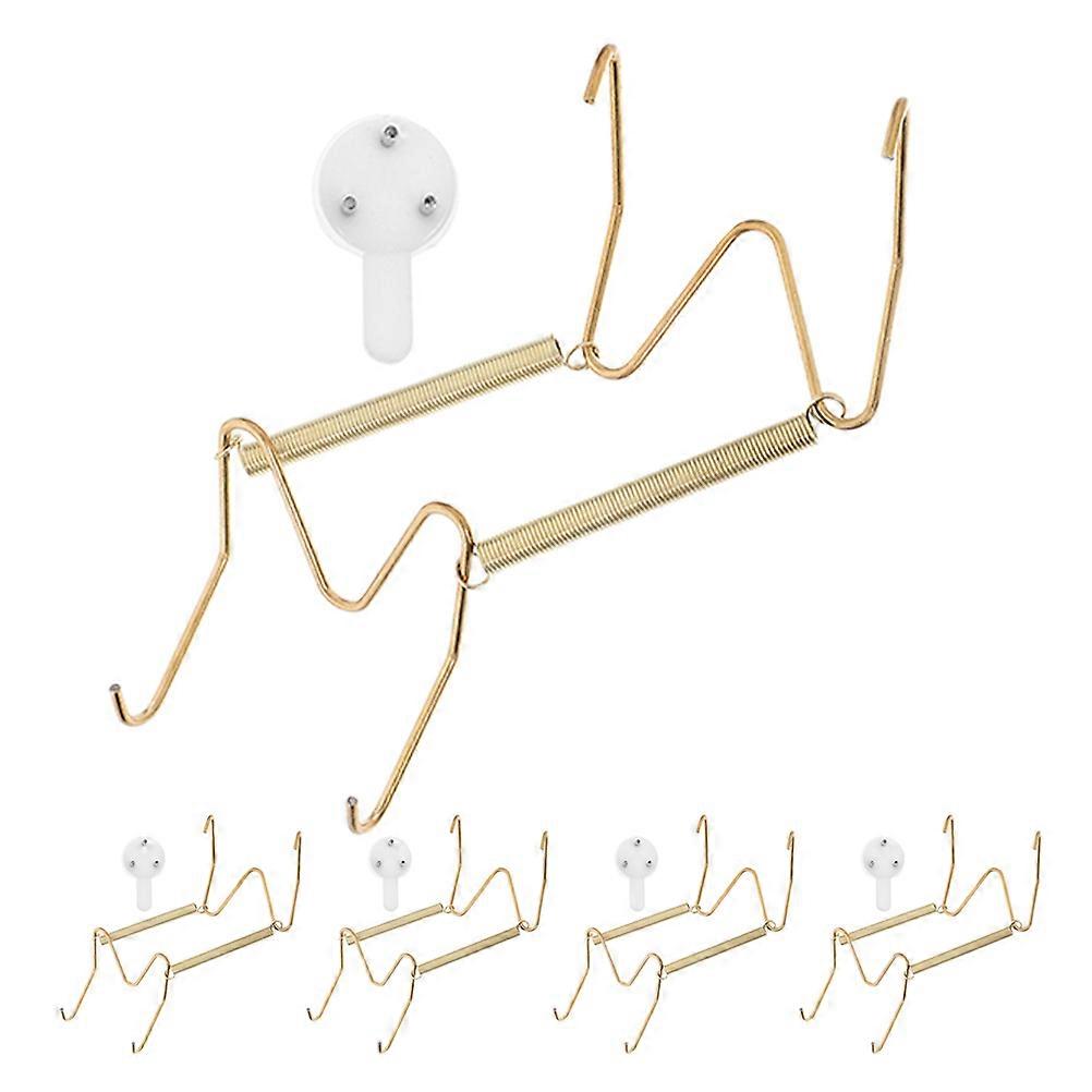Golden Plate Hanging Hooks Invisible Wall Plate Hangers for Display 30Pcs