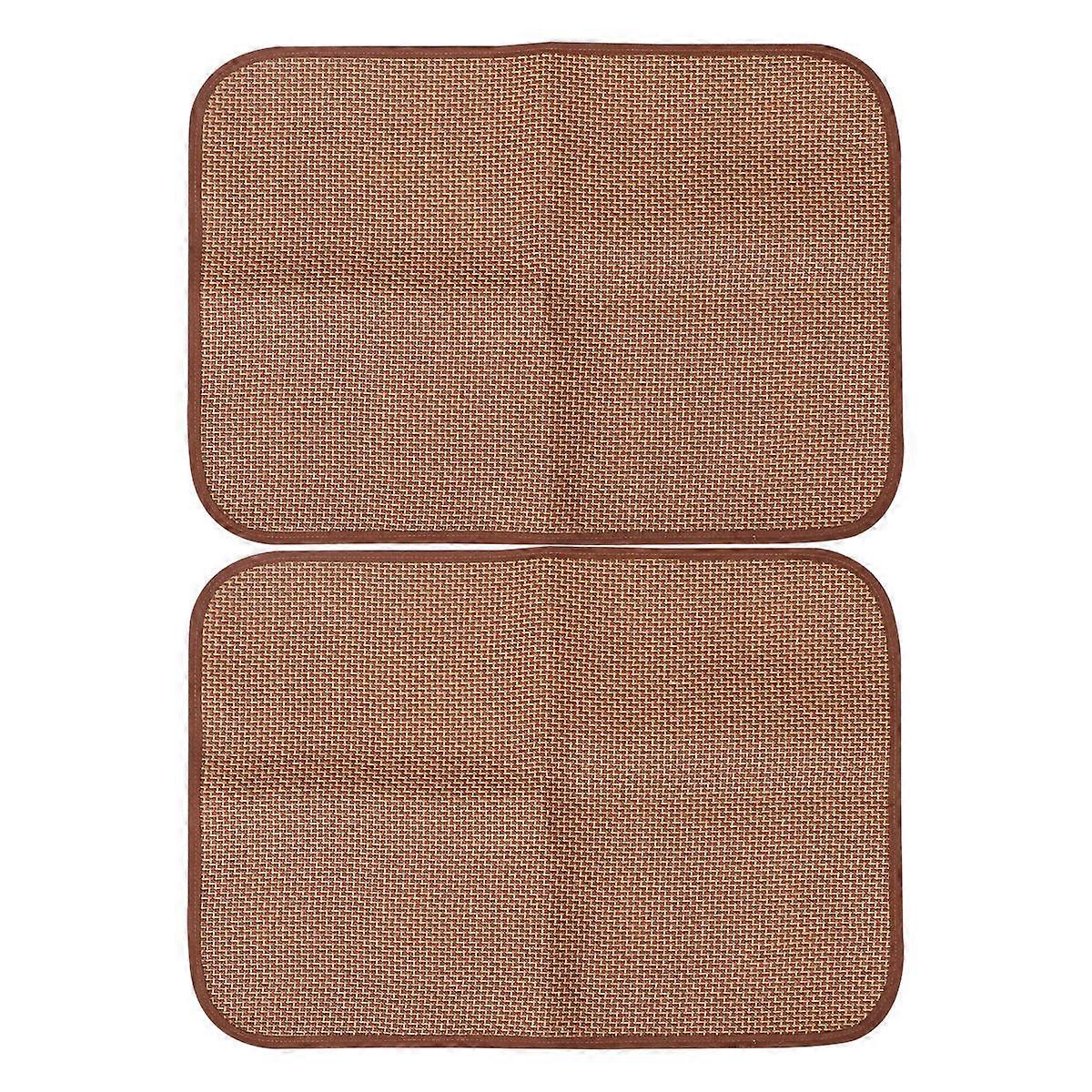 Cooling Pad Pet Cushion Summer Use Bamboo Material Coffee Color Heat Dissipation 2Pcs