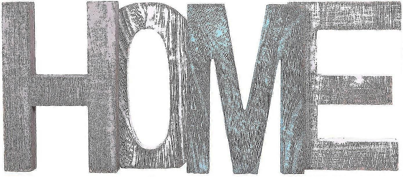 Decorative Wooden Letters For Wall Decor In Rustic Blue, White And Grey For Home