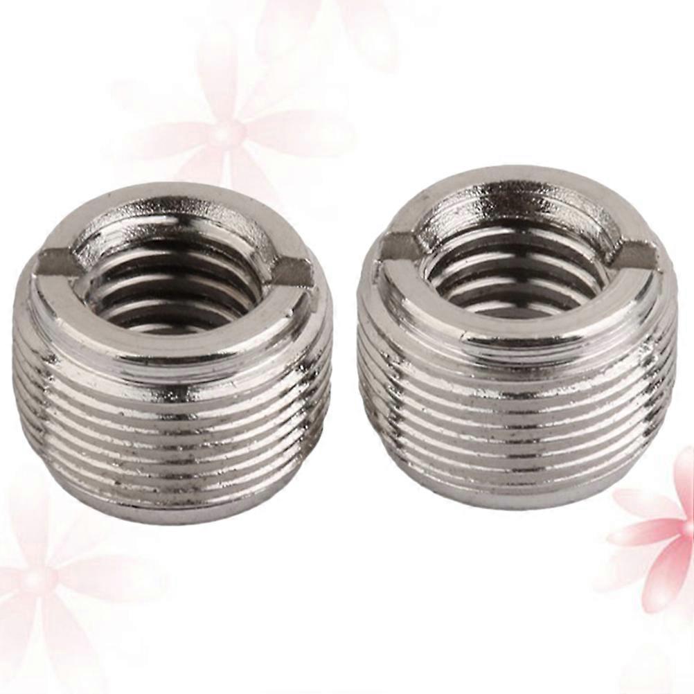 Microphone Screw Adapter for Micphone Stand 2Pcs Silver Threaded Nut Screws