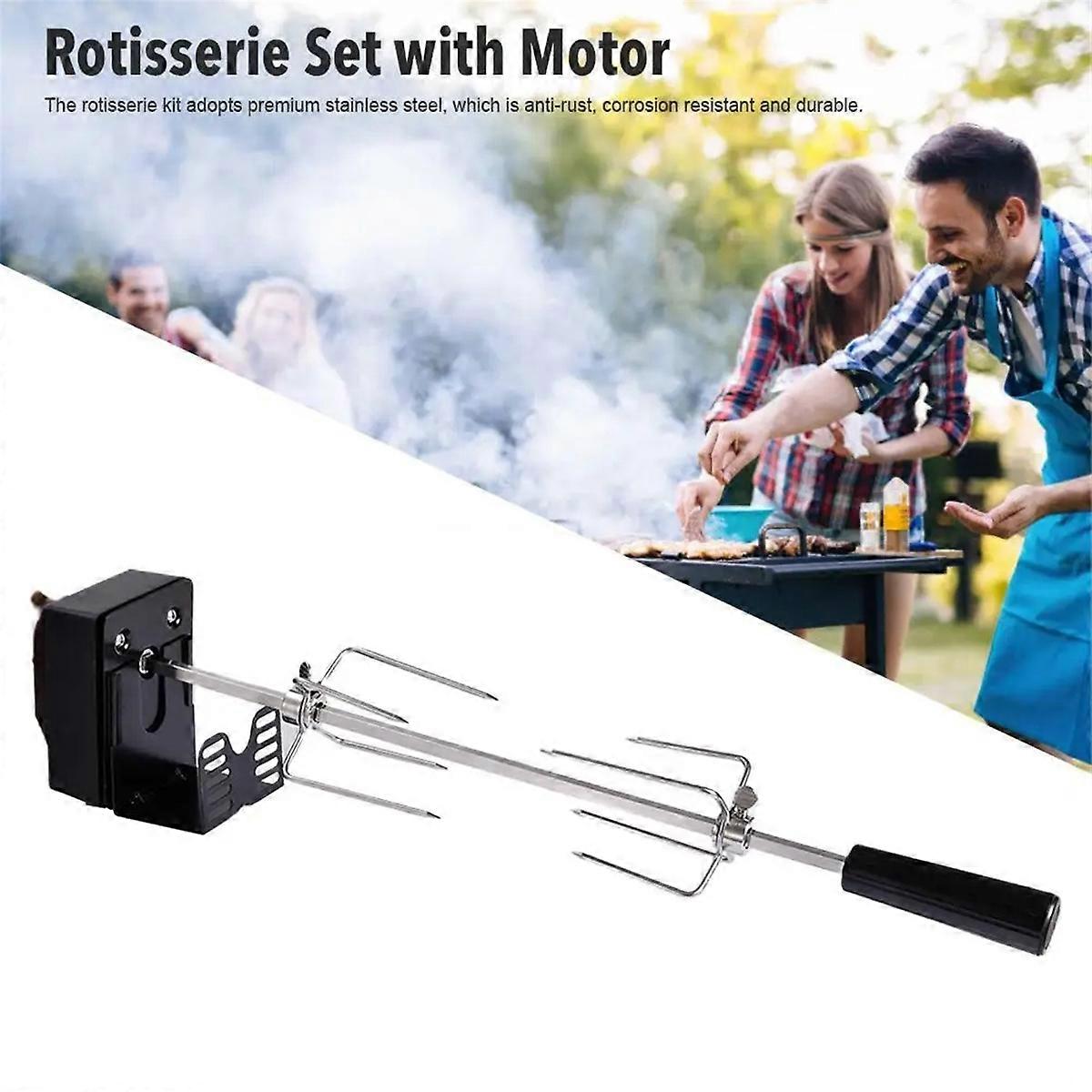 Rotisserie Kit Stainless Steel Automatic BBQ Grill Set UK Plug