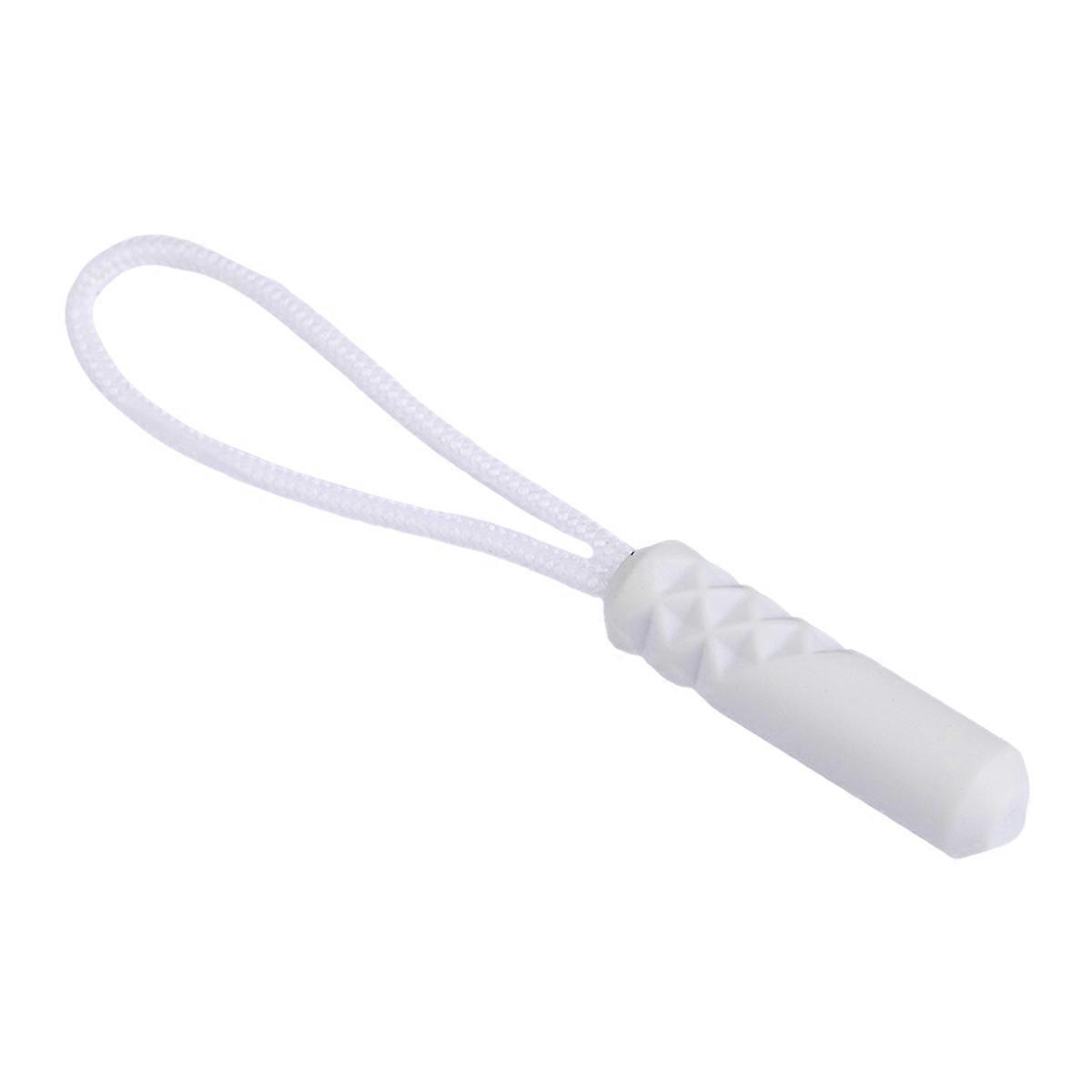 Plastic zipper puller, plastic puller, White