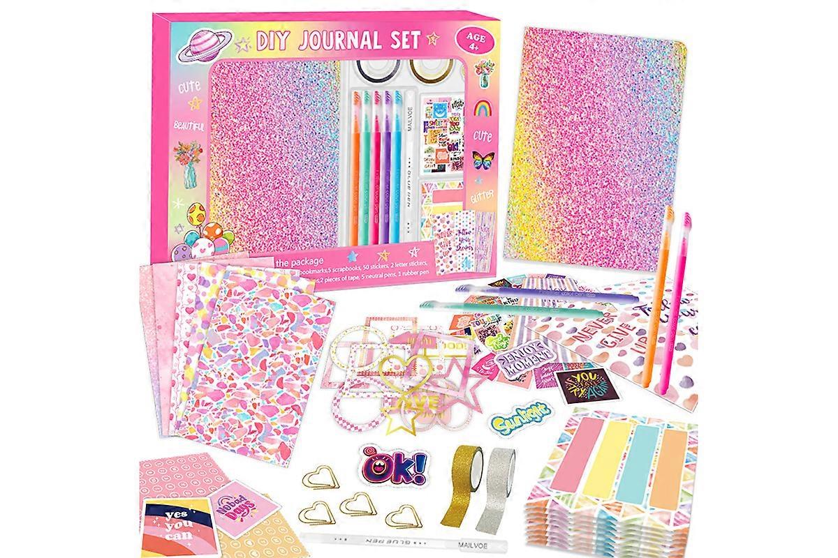 DIY Journal Kit for Girls Age 6 Journaling Art Crafts Kit Scrapbook Diary-Blue