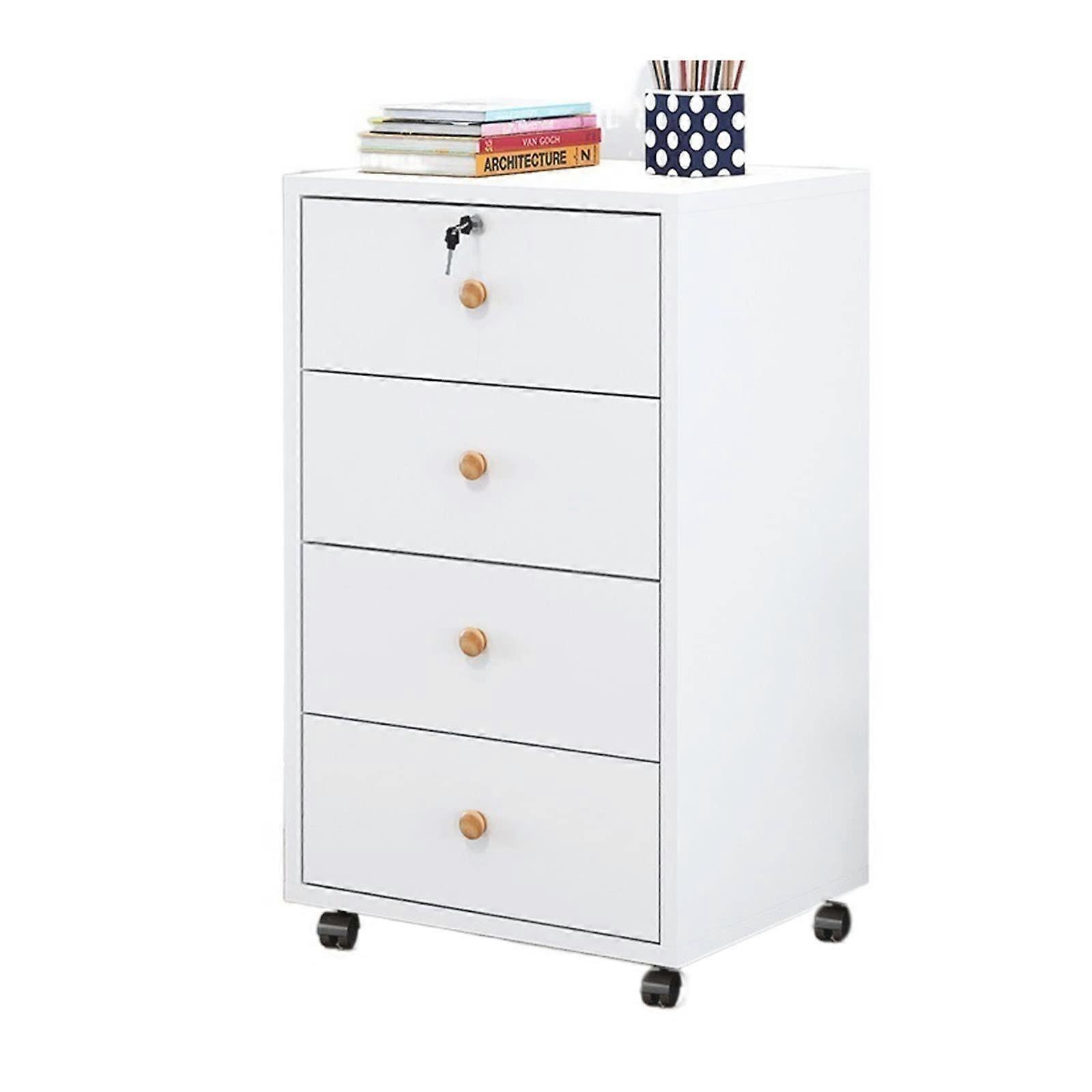 File Cabinet Wooden Office Mobile Floor Low Cabinet Lock Drawer Filing Storage A3 Size C3 Model