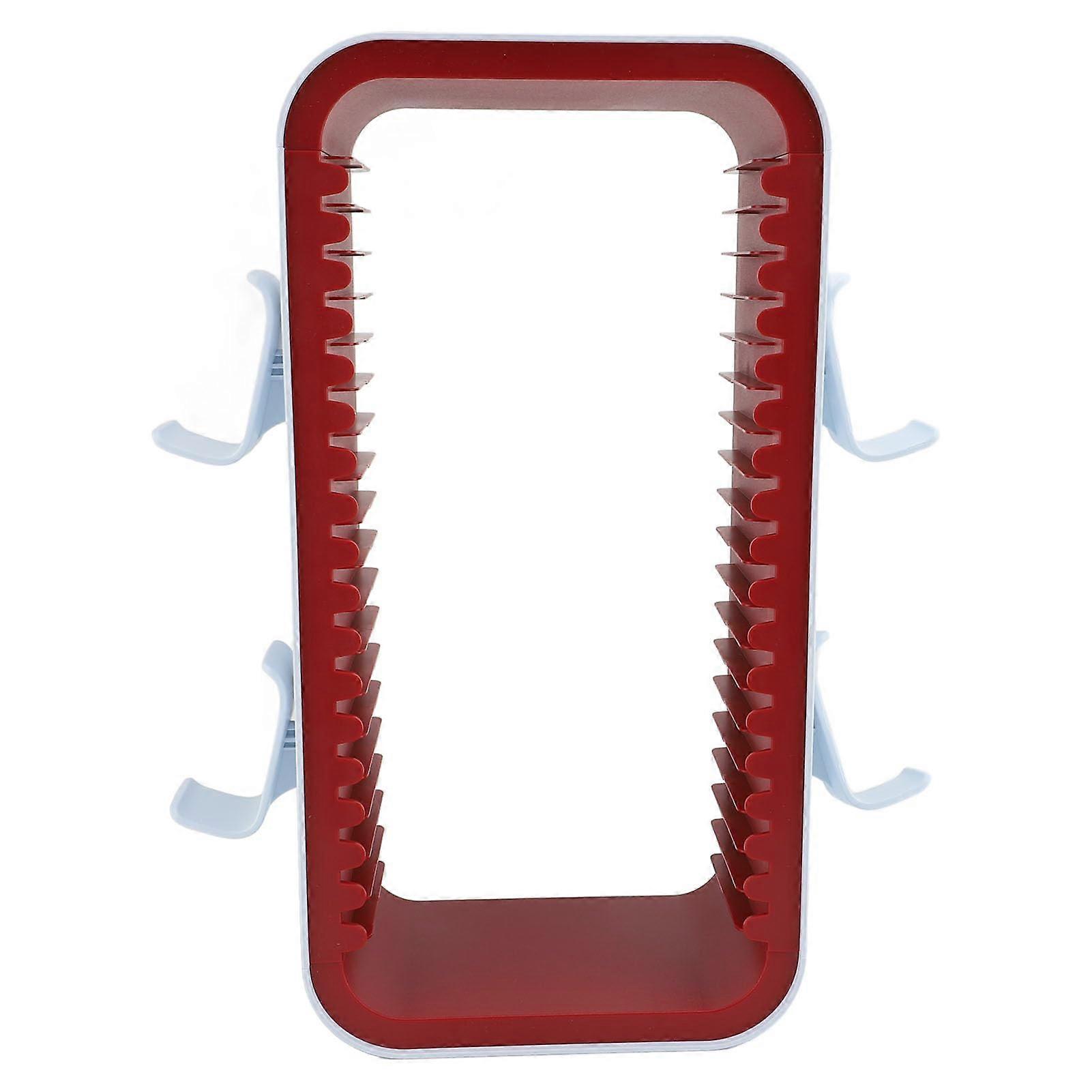 Game Discs Storage Rack ABS Hardness Tower, Large Capacity, Easy Assembly, Red, For Bedroom