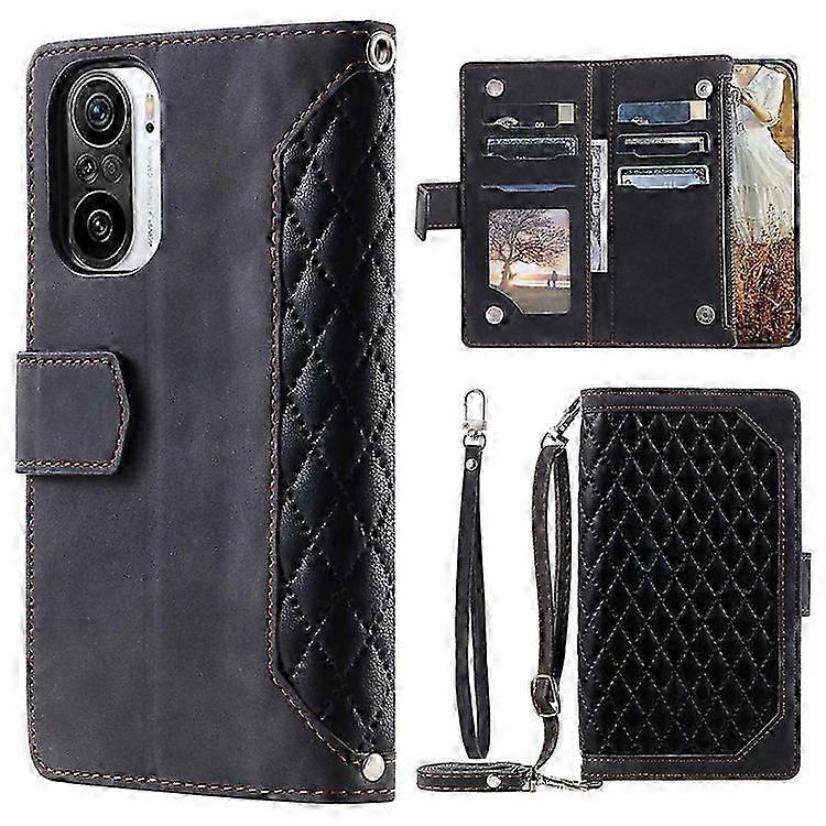 Compatível Para Xiaomi Poco F3 5G / Mi 11i / Redmi K40 5G / K40 Pro 5G Capa De Celular, 005 Estilo Carteira De Couro Capa De Telefone Losango