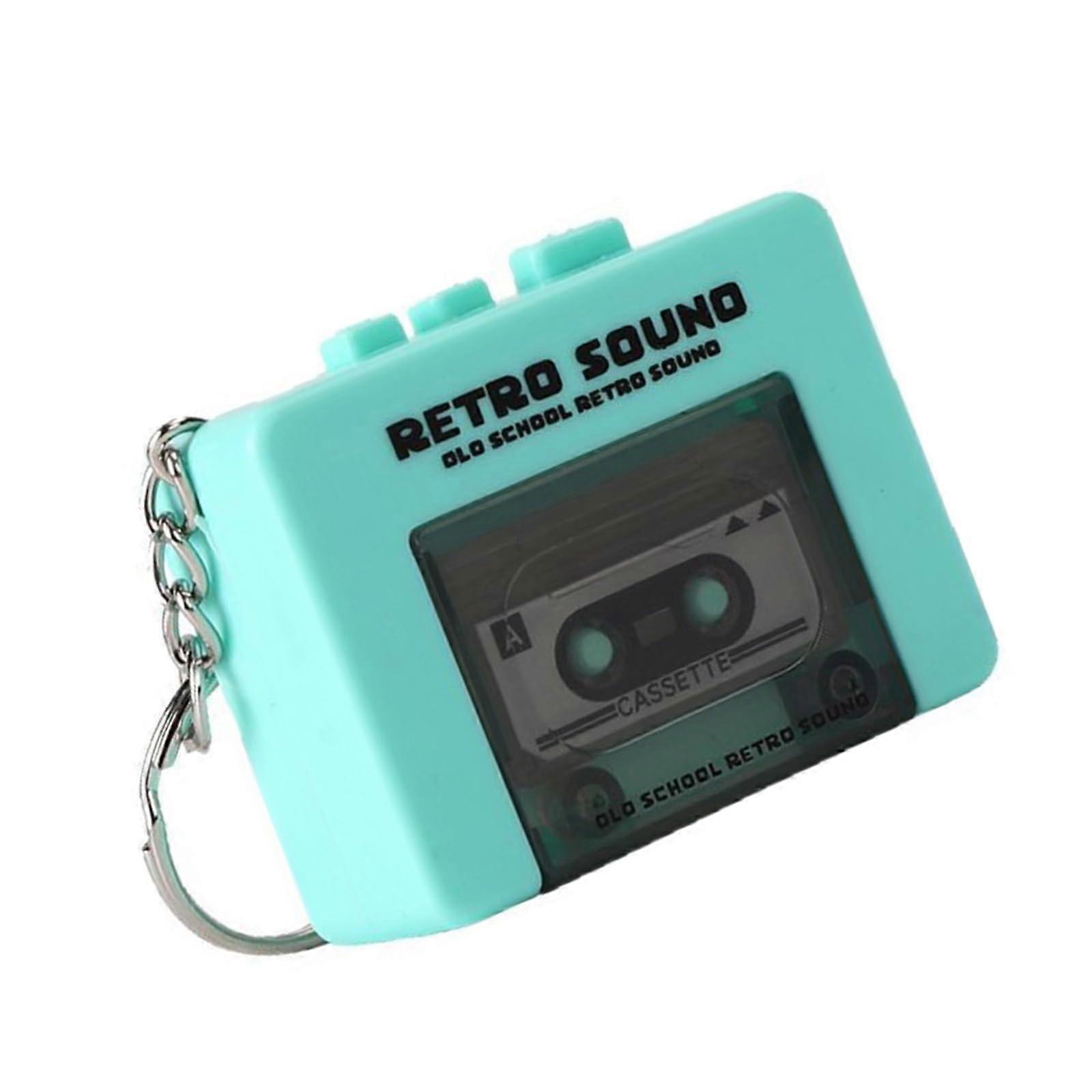 Miniature Retro Tape Recorders Keychains, 3Song Recording, Cassette Player Keychain, Khaki For Backpacks