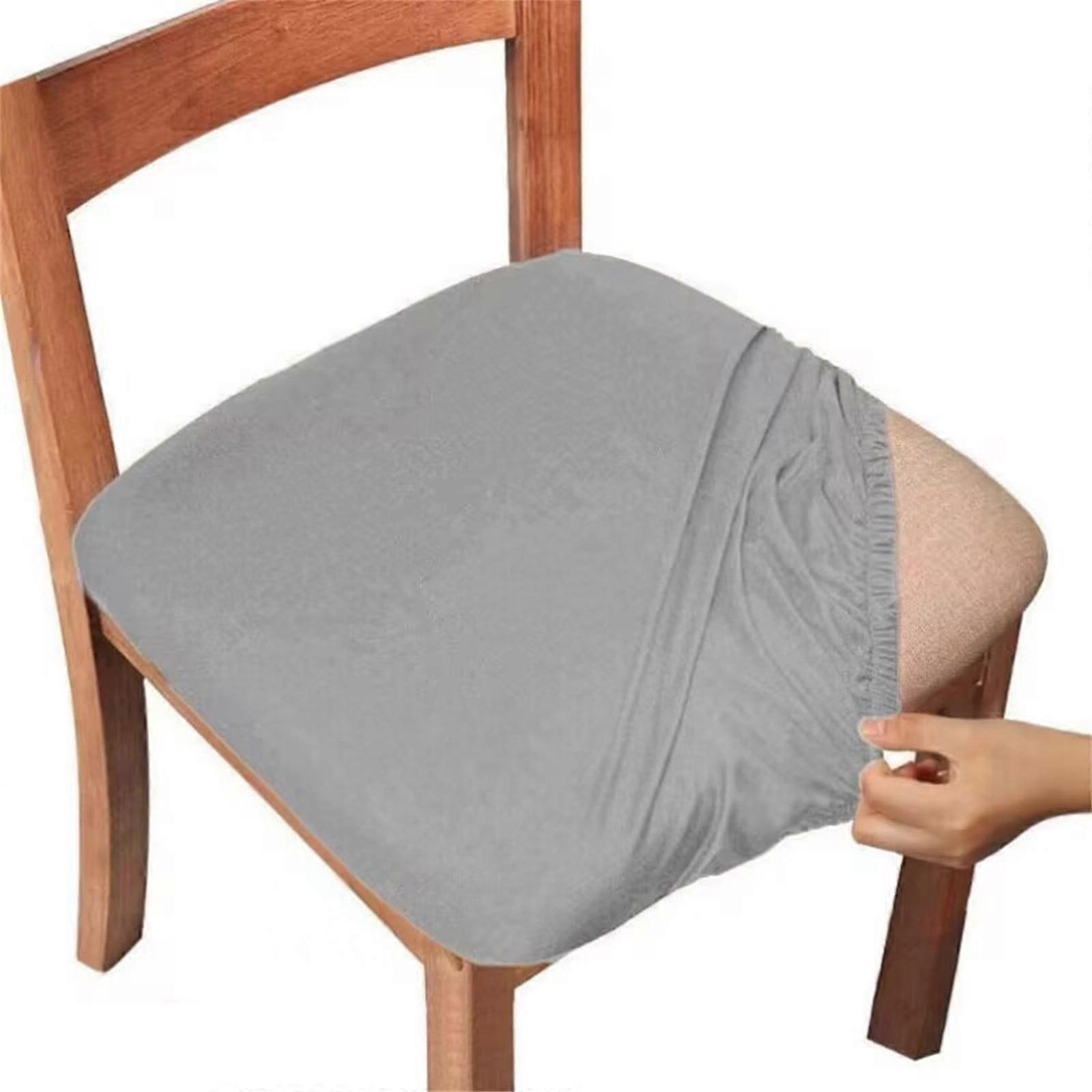 Qnjujn Solid Color Brushed High Elastic Chair Cover, Light Gray, Soft & Comfortable, Waterproof & Dirt-Proof, Compatible with Dining Chairs