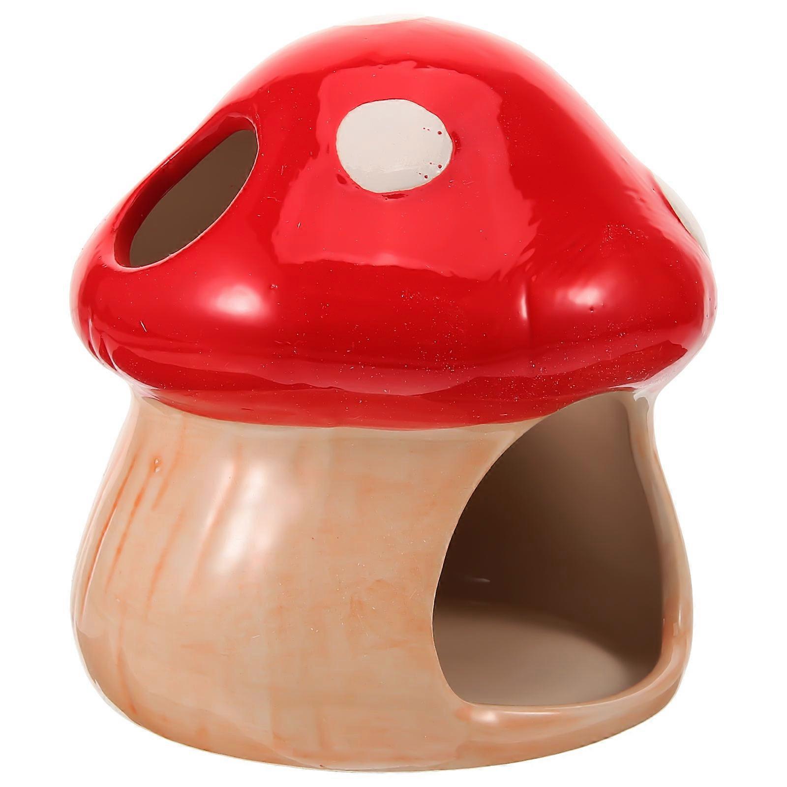 Decorative Mushroom Hamster Hideout Exercise Space For Pet Rodents 10.00X9.50X9.50CM 5Pcs