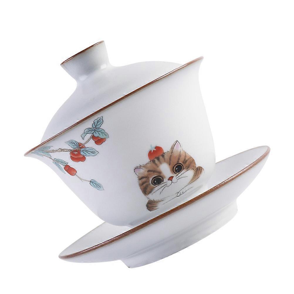 Ceramic Tea Bowl Kung Fu Teacup for Tea 3Sets Assorted