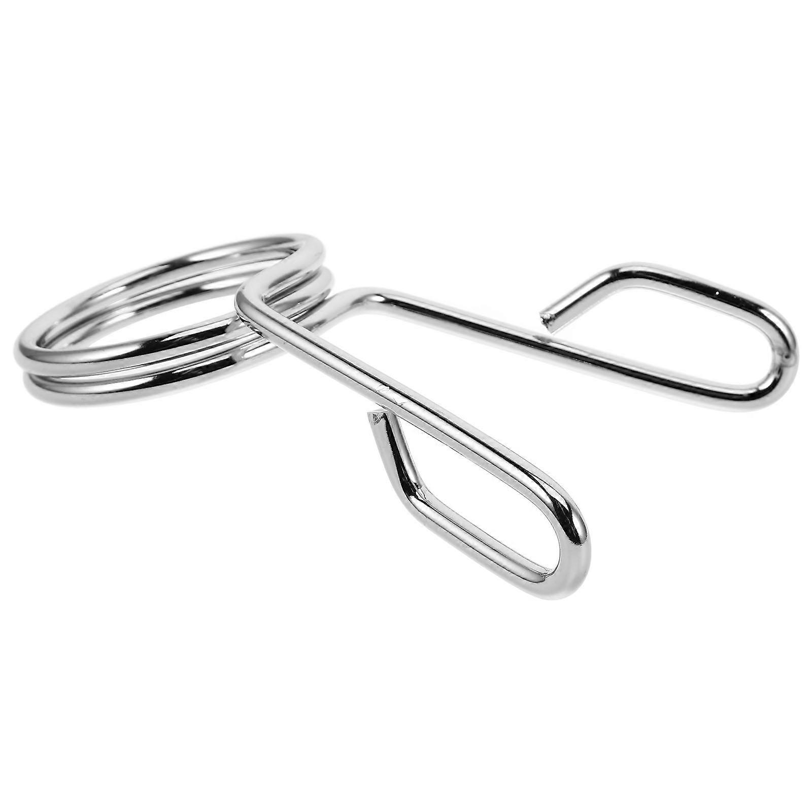 Silver Barbell Clamp Iron Spring Clip Collars for 4Pcs Strength Training