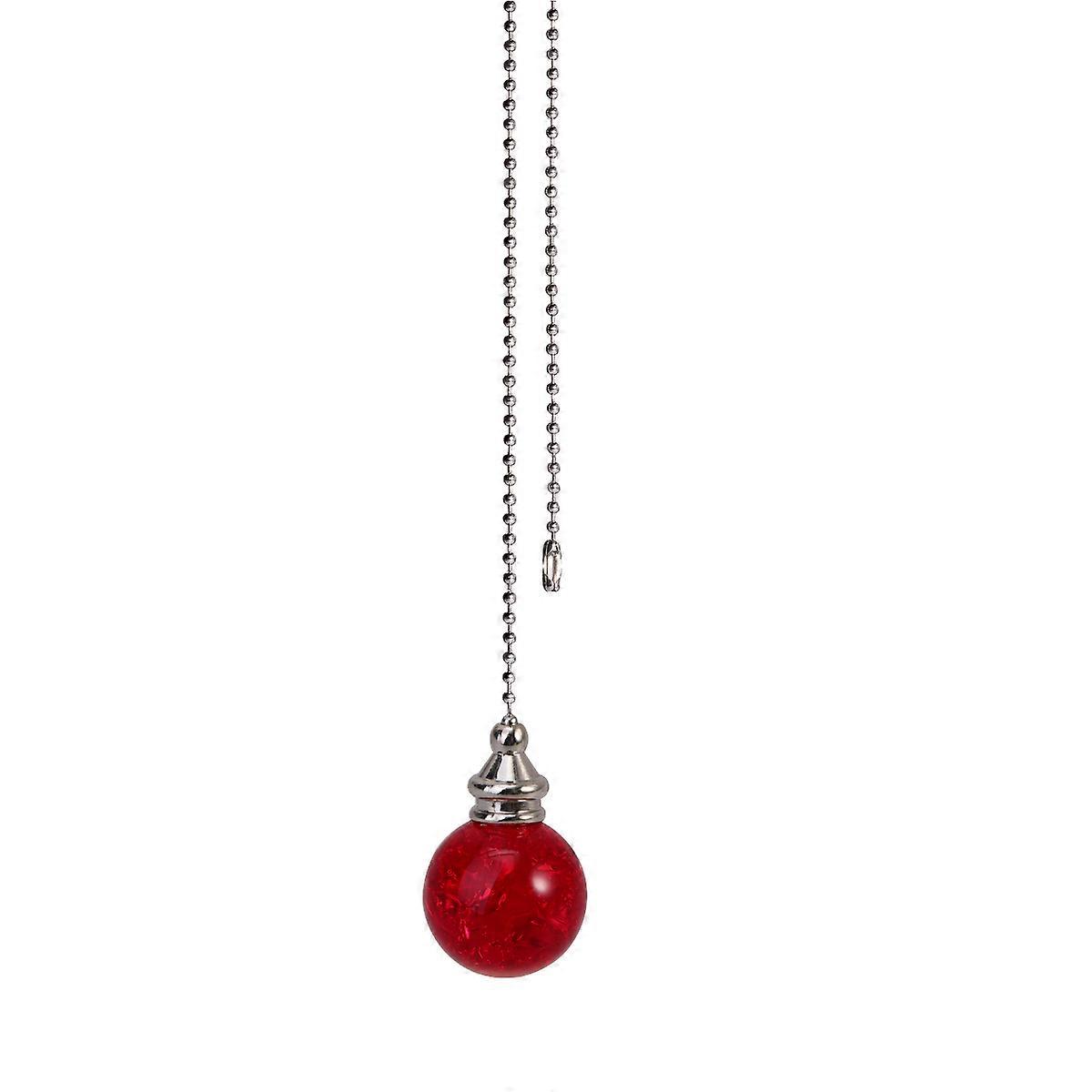Crystal Pull Chain Pendant for Ceiling Fan Use 2Pcs Red