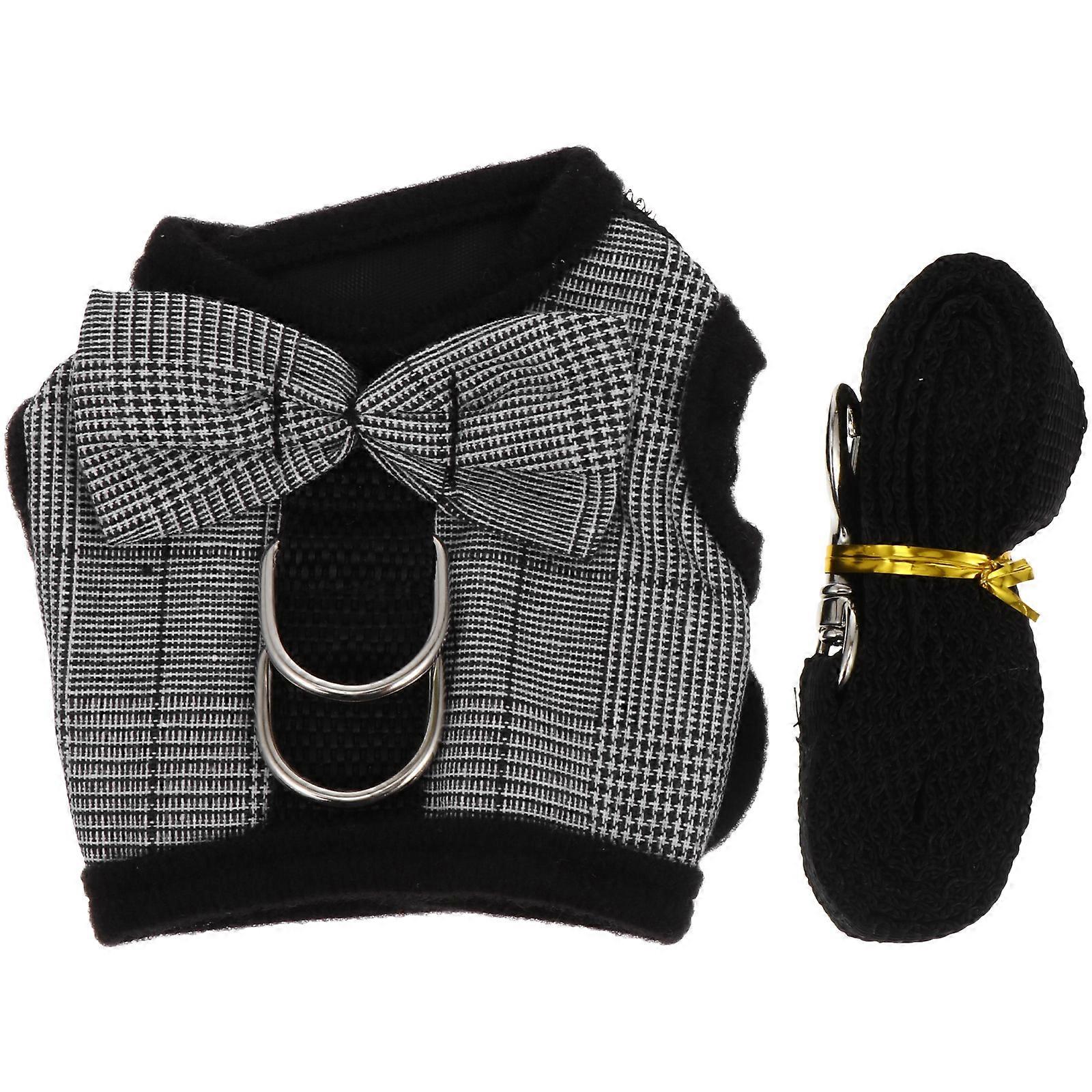Rabbit Vest Harness Set 3Pcs Grey Suit with Leash for Outdoor Use