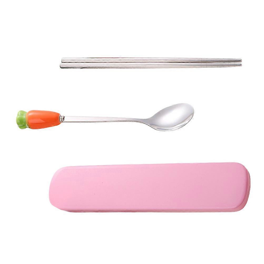 Camping Utensils Set Compact Stainless Steel Chopsticks Spoon Combo Reusable Cutlery For Picnics 17x3cm 1Set