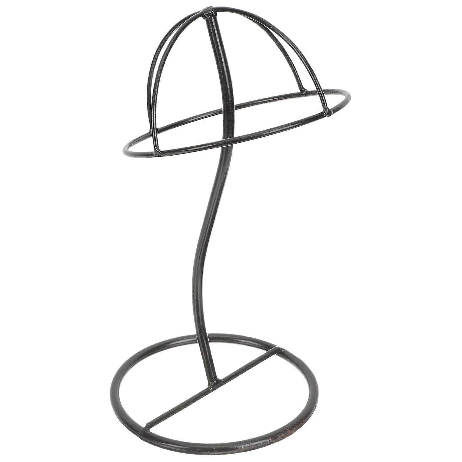 Black Metal Hat Display Stand for Display 2Pcs Dome Holder