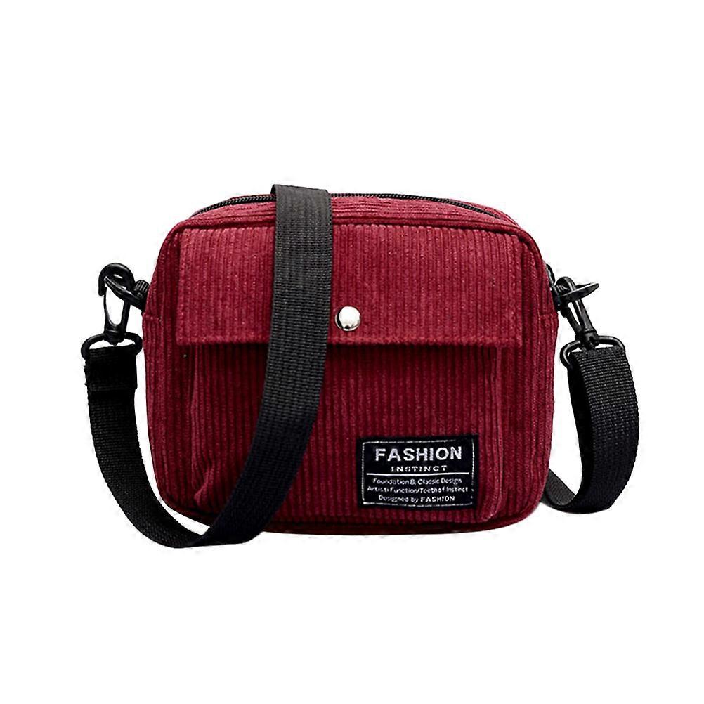 Corduroy Bag for Storage Fashion Stripe Simple Crossbody 3Pcs Set