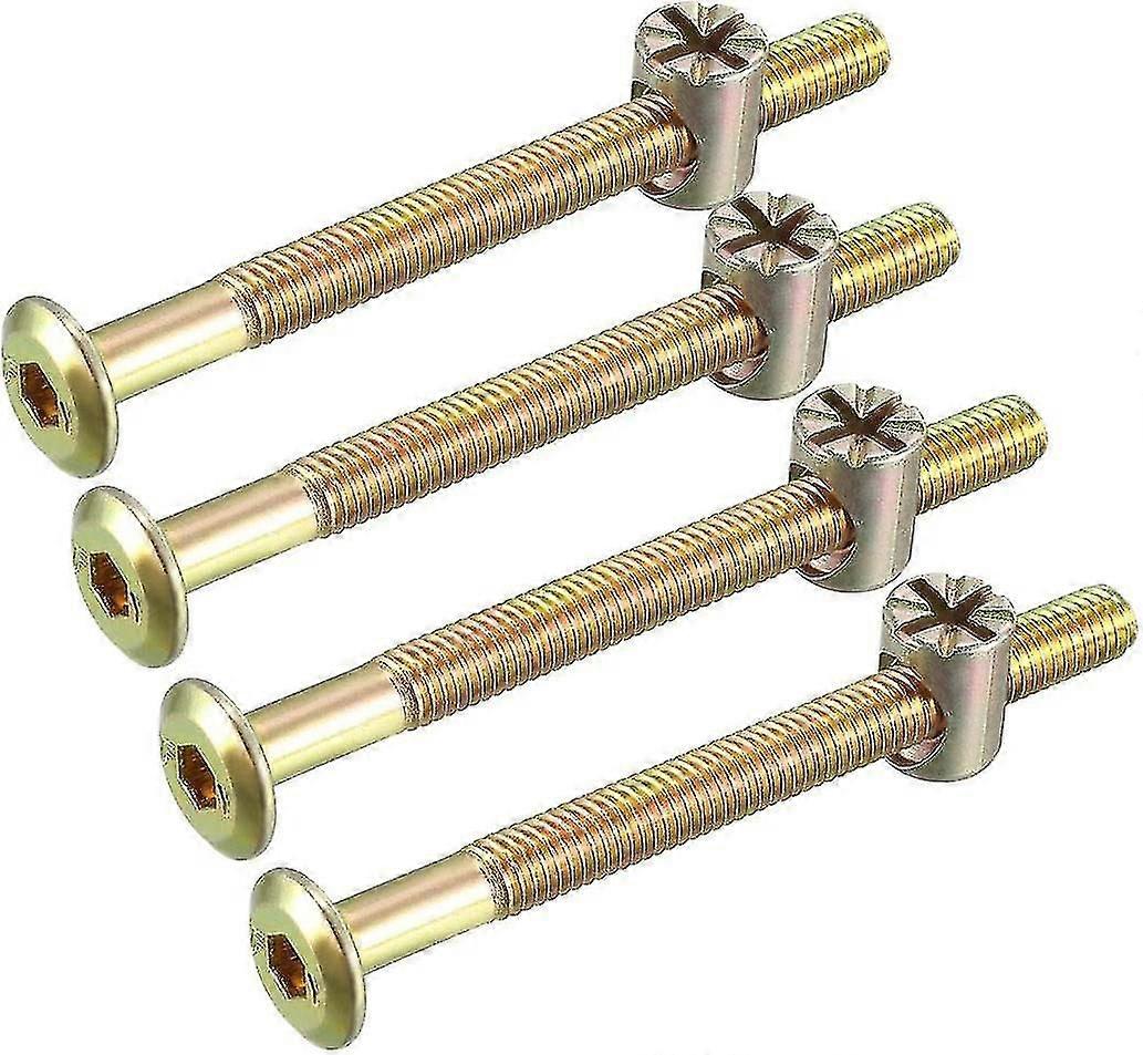 M6x70mm Furniture Bolt Nut Set Hex Socket Screw 50mm Thread Length with Barrel Nuts Compatible Beds