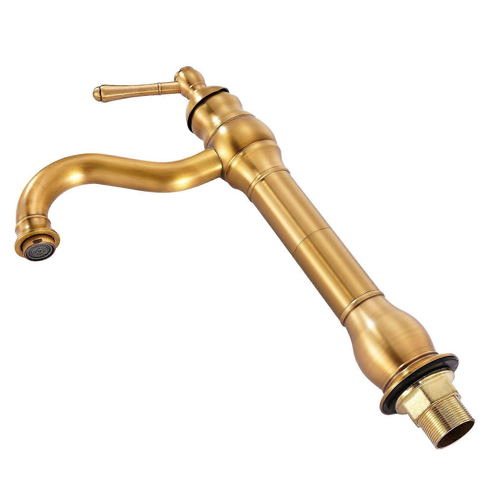 Single Handle Sink Faucet, Solid Brass Single Handle Kitchen Faucet, 1 or 3 Hole Kitchen Faucets with Push-Button Drain