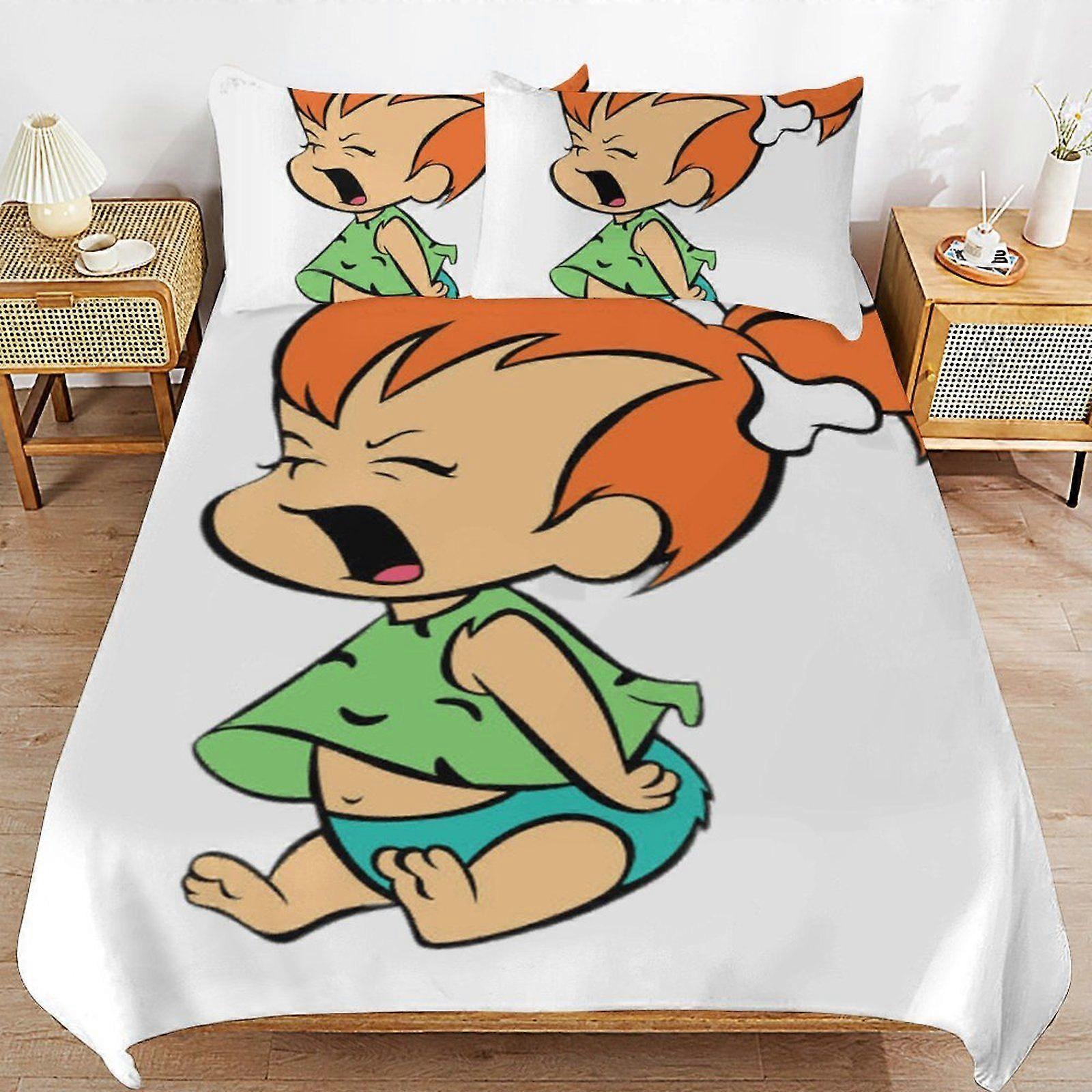w396 The Flintstones Modern Handling Practical Sleep Set Durable Threaded Design Zipper Duvet Cover Sets Essential m396