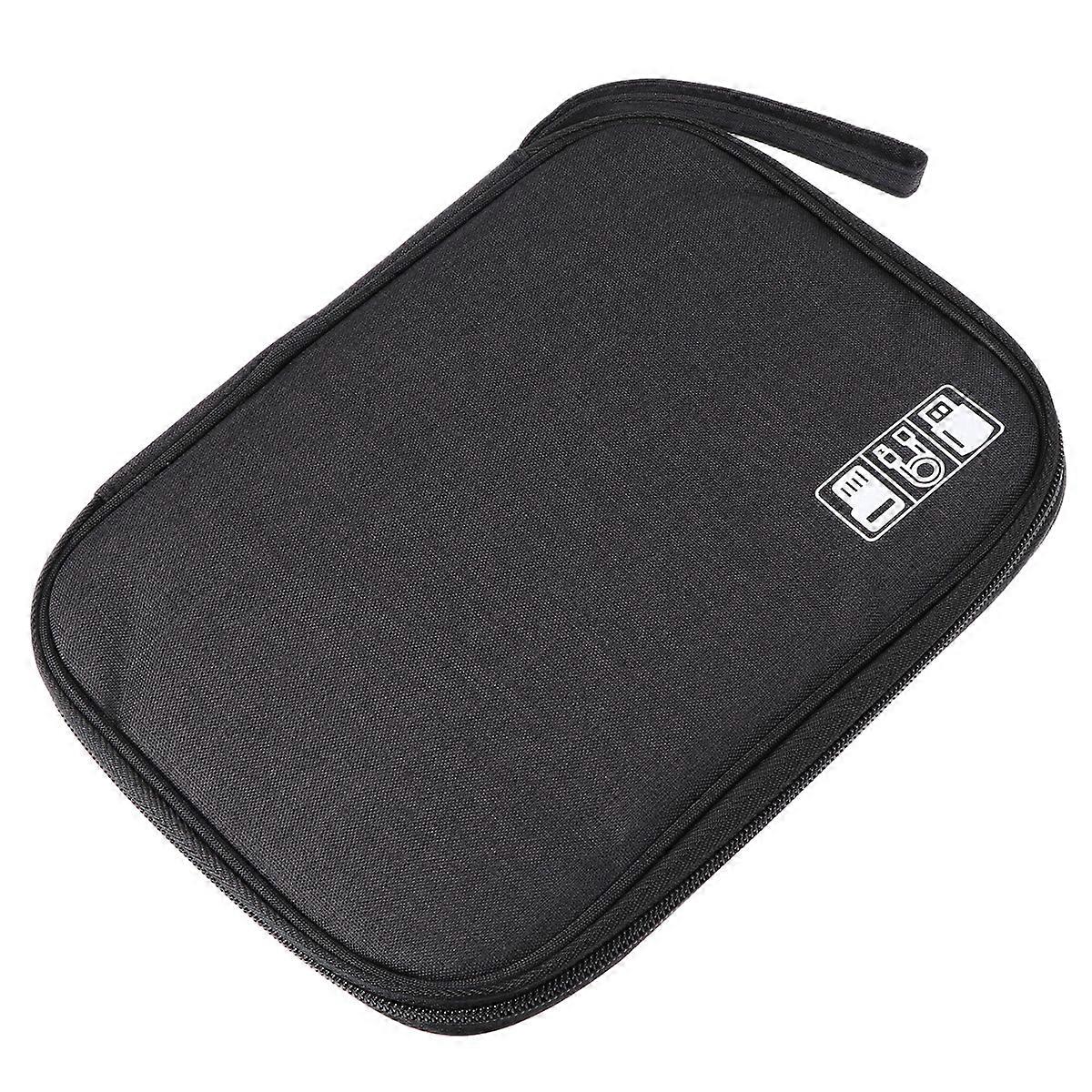 Digital Bag Multi-Function Storage Pouch for USB Cable 2Pcs Black