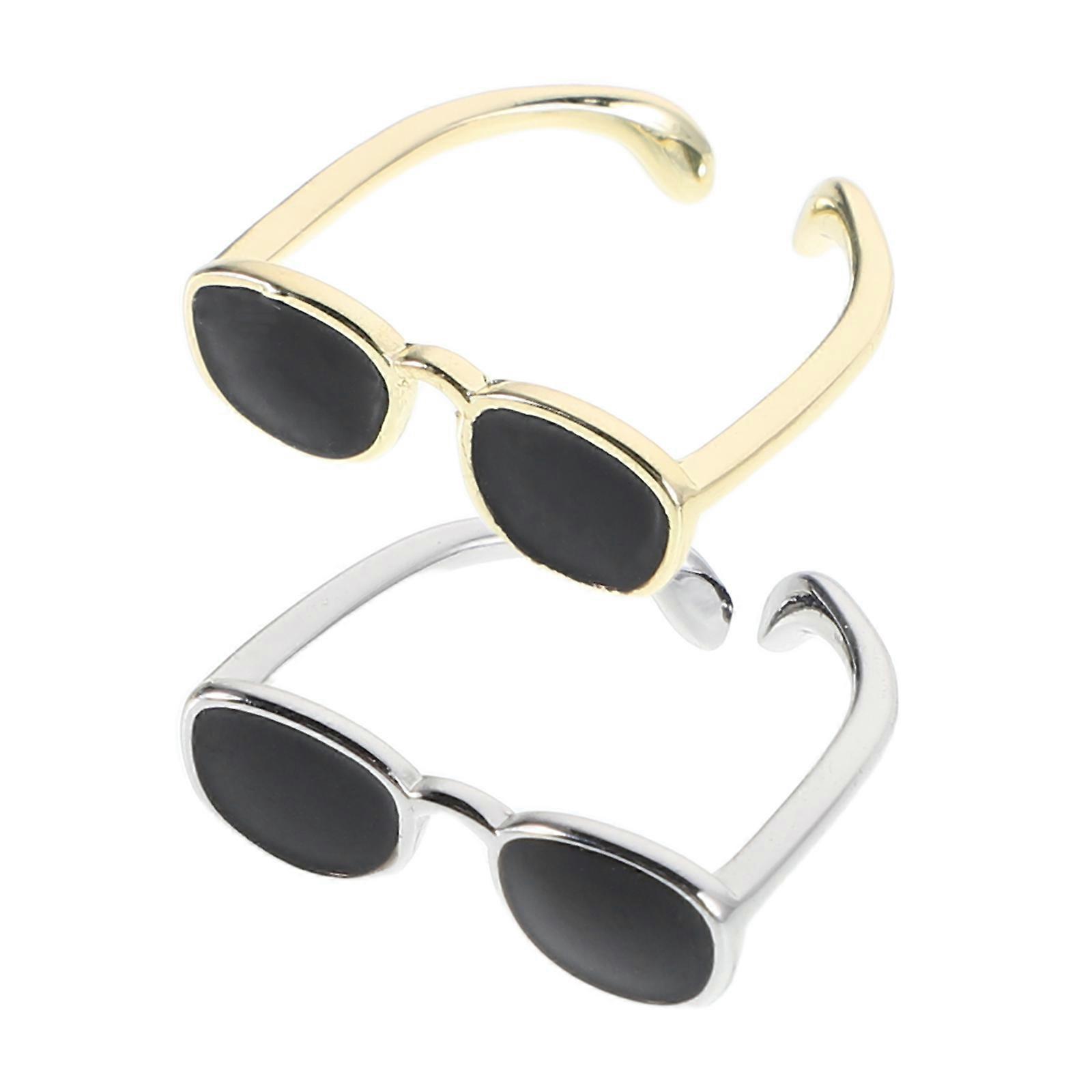 Statement Ring Mini Eyeglasses Open Band 4Pcs for Dates