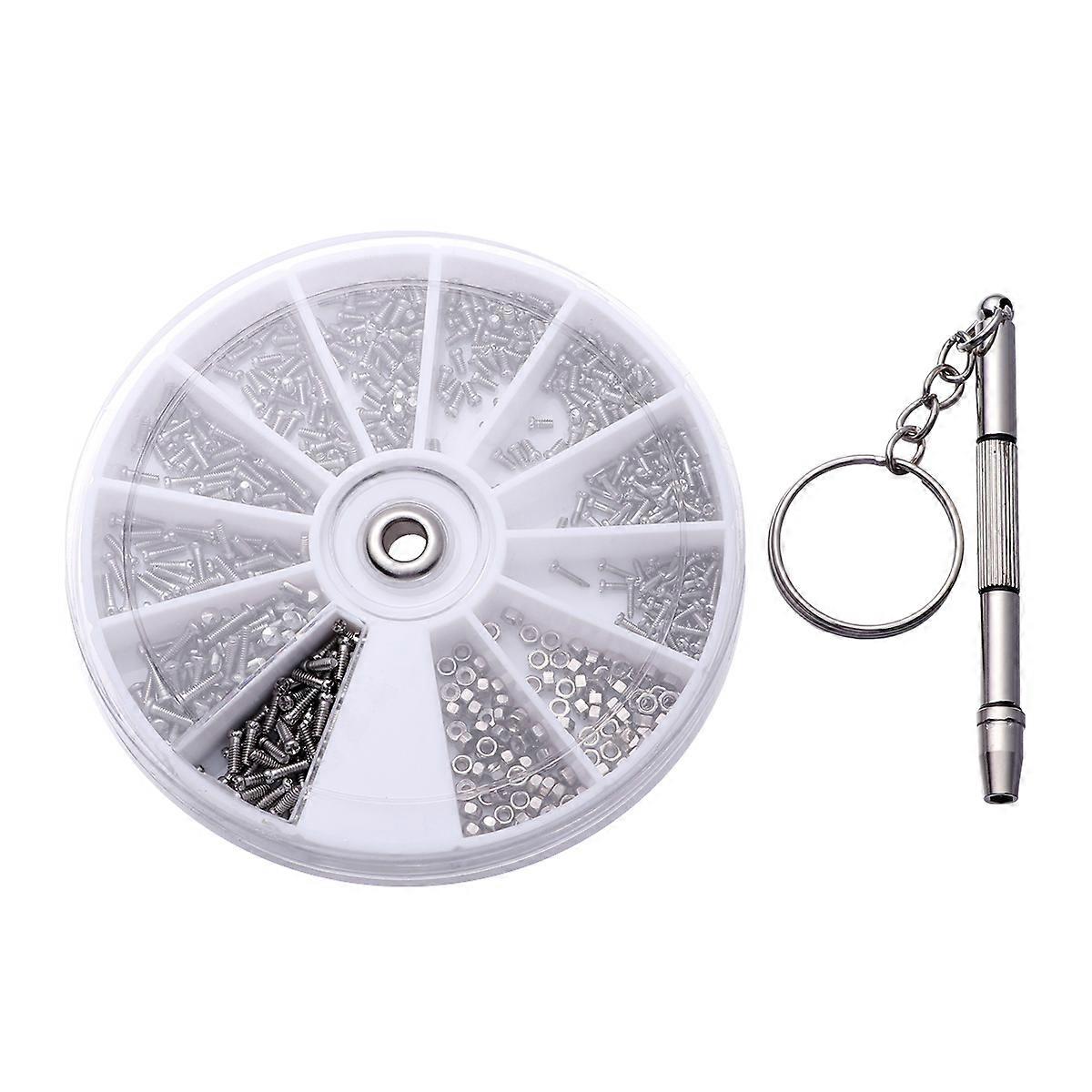 Tiny Screw Assortment 600 Screws With Micro Screwdriver For Repairing Electronics Portable Gadget By Size Silver Finish