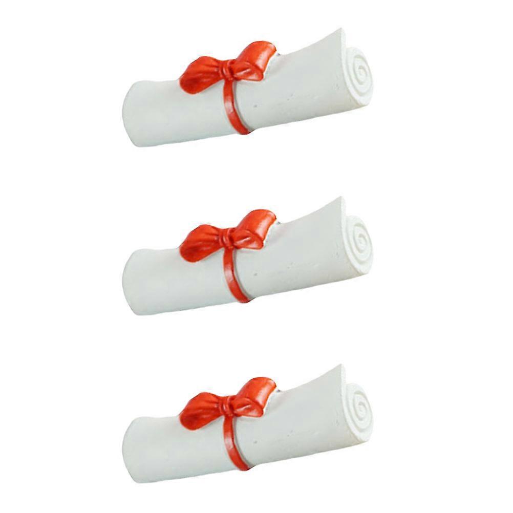 Resin Craft Graduation Certificate Scroll for Decoration 6Pcs White
