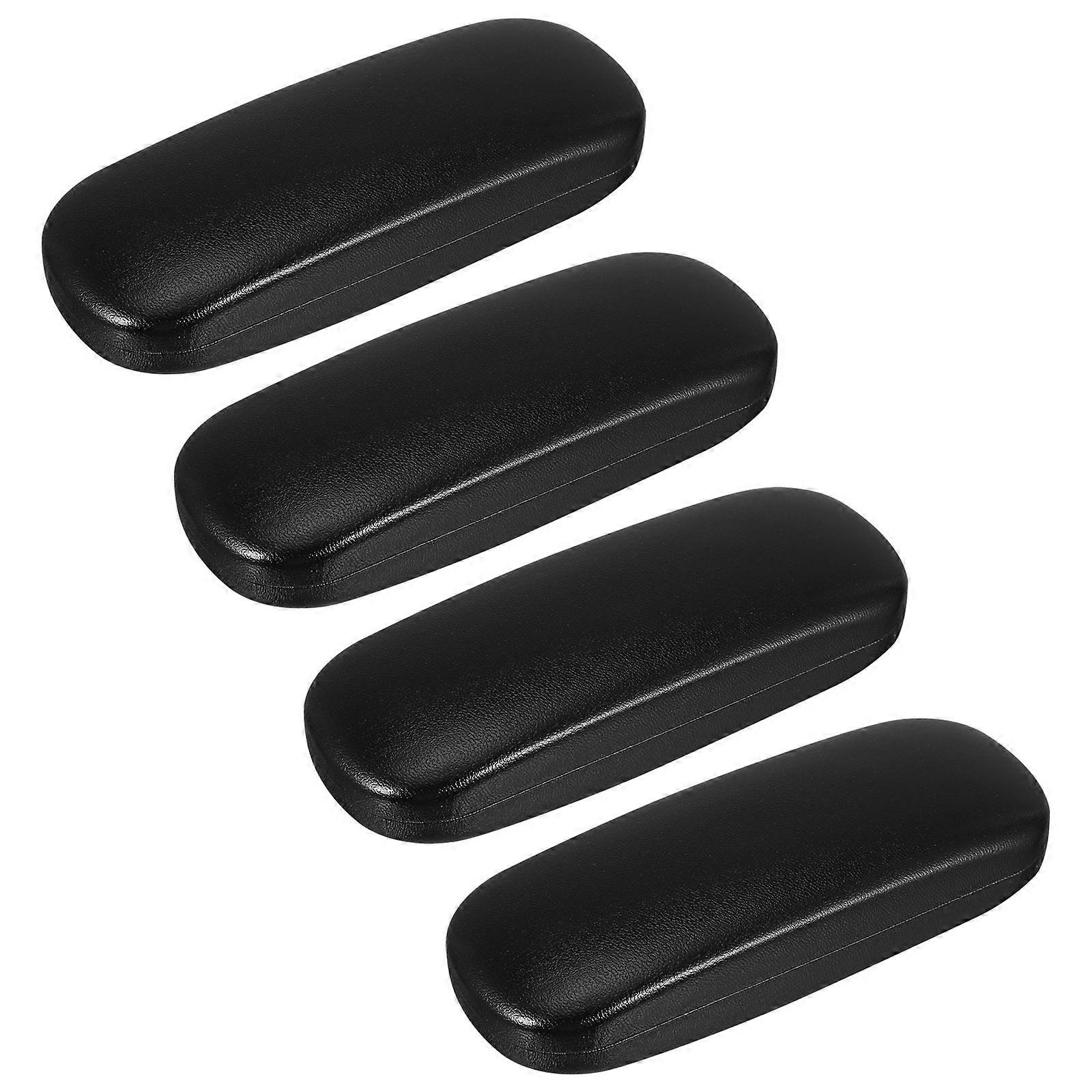 PVC Glasses Case Eyeglasses Boxes for Storage 2Sets 4 Pieces Black Color