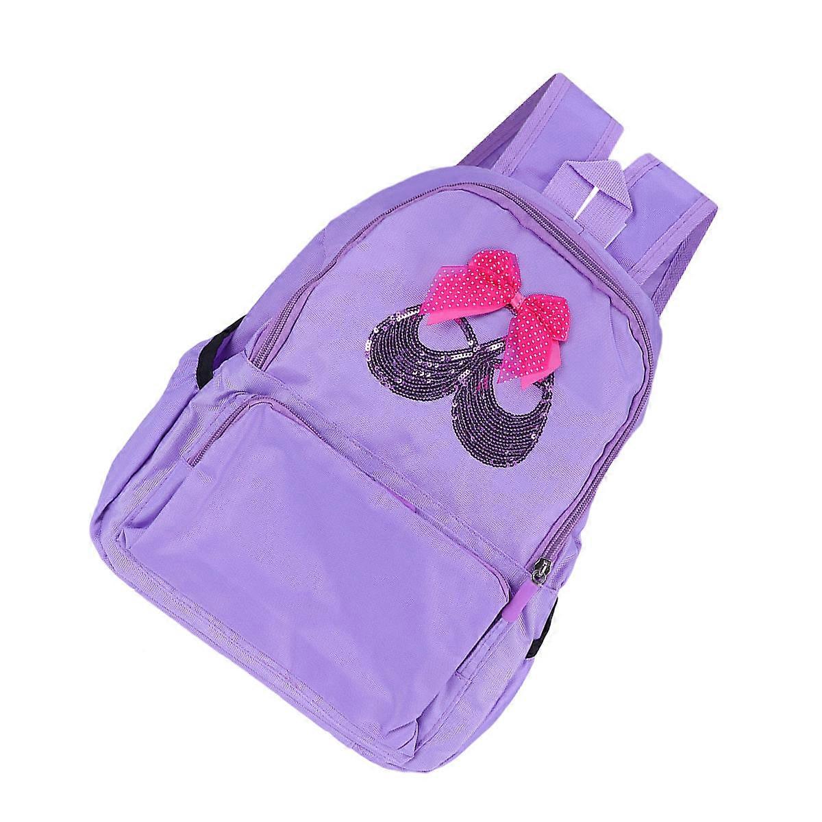 Canvas Ballet Dance Bag for Storage Use Creative Child Purple Backpack