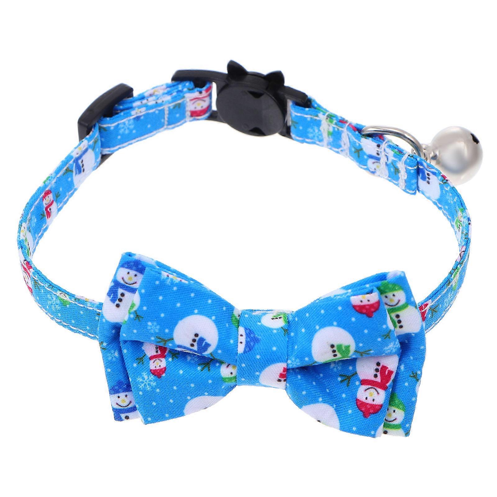 Pet Bowtie Collar Kitten Collar with Bell for Cats Blue
