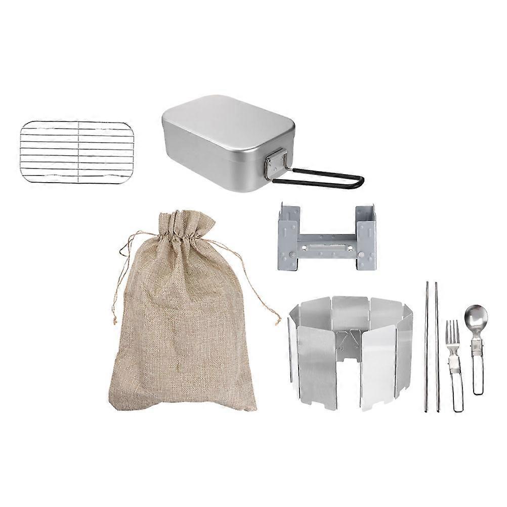 Camping Bento Box Aluminum Lunch Container with Portable Function 1Set