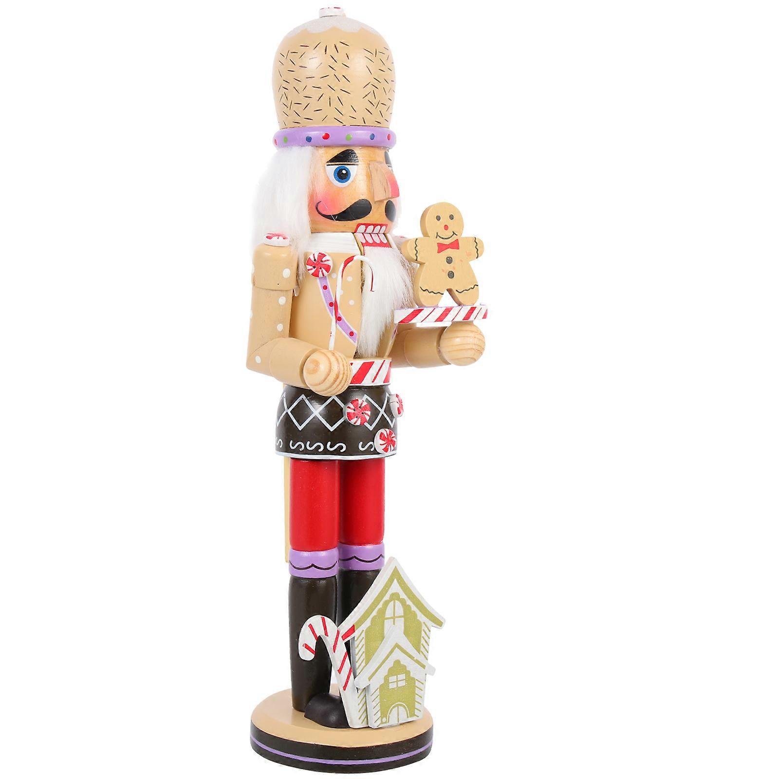 Lovely Wood Nutcrackers Wooden Nutcracker Ornament for Decor 3Pcs Set