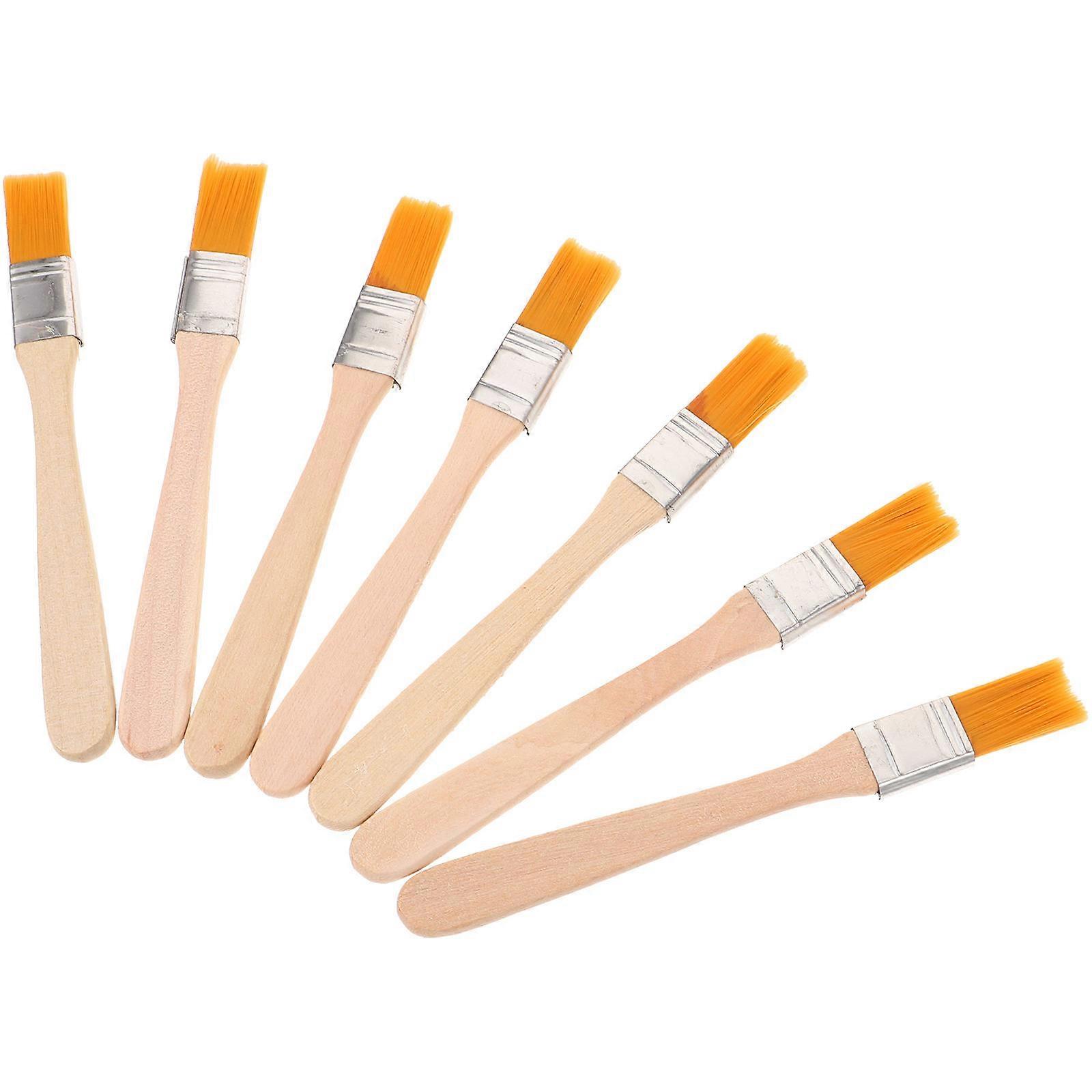 Nylon Bristle Paint Brushes 24Pcs Portable Art Tools For Wall Applications Rectangular Wooden Handle