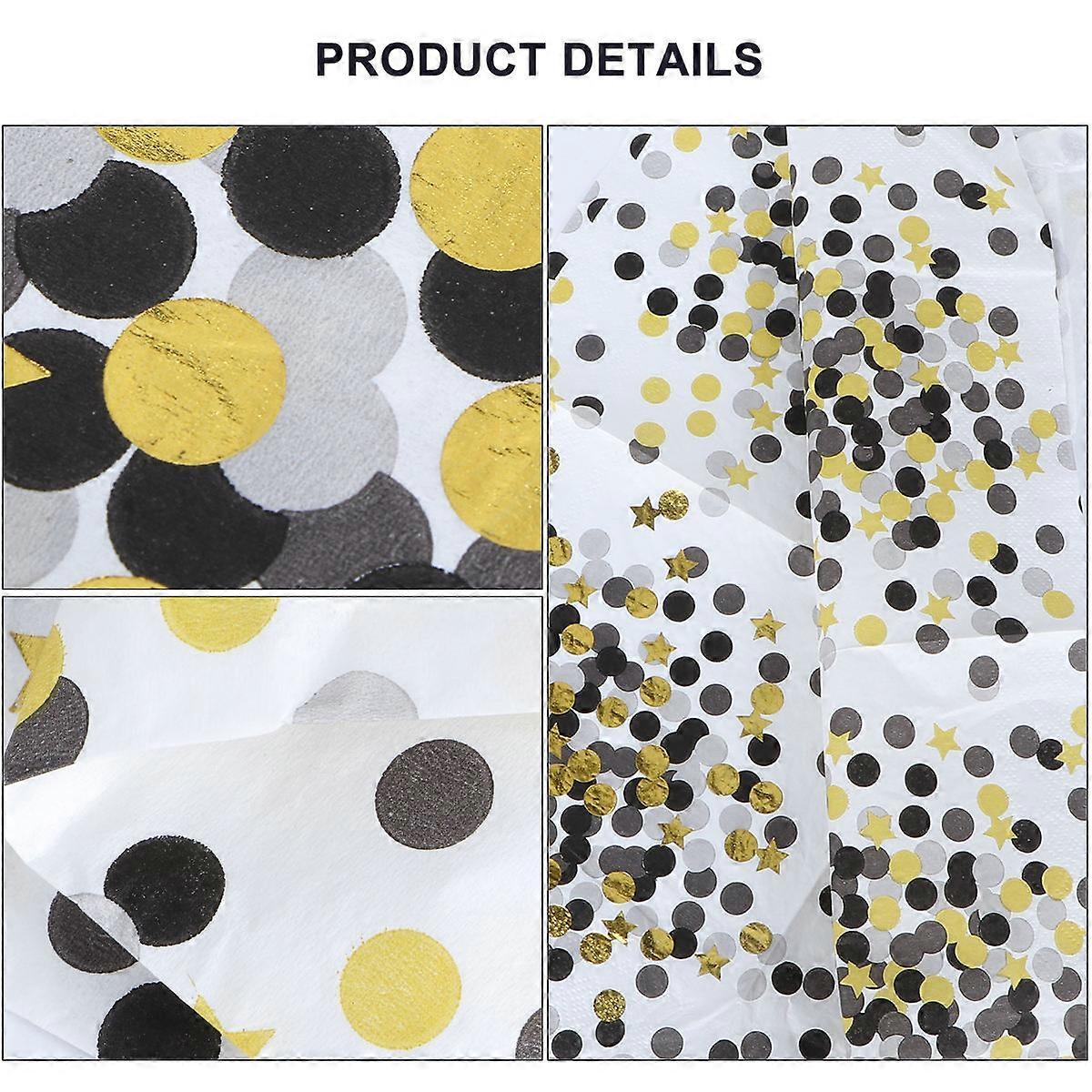 Dinner Napkins Stars and Dots Printed Tissue for Party 80Pcs