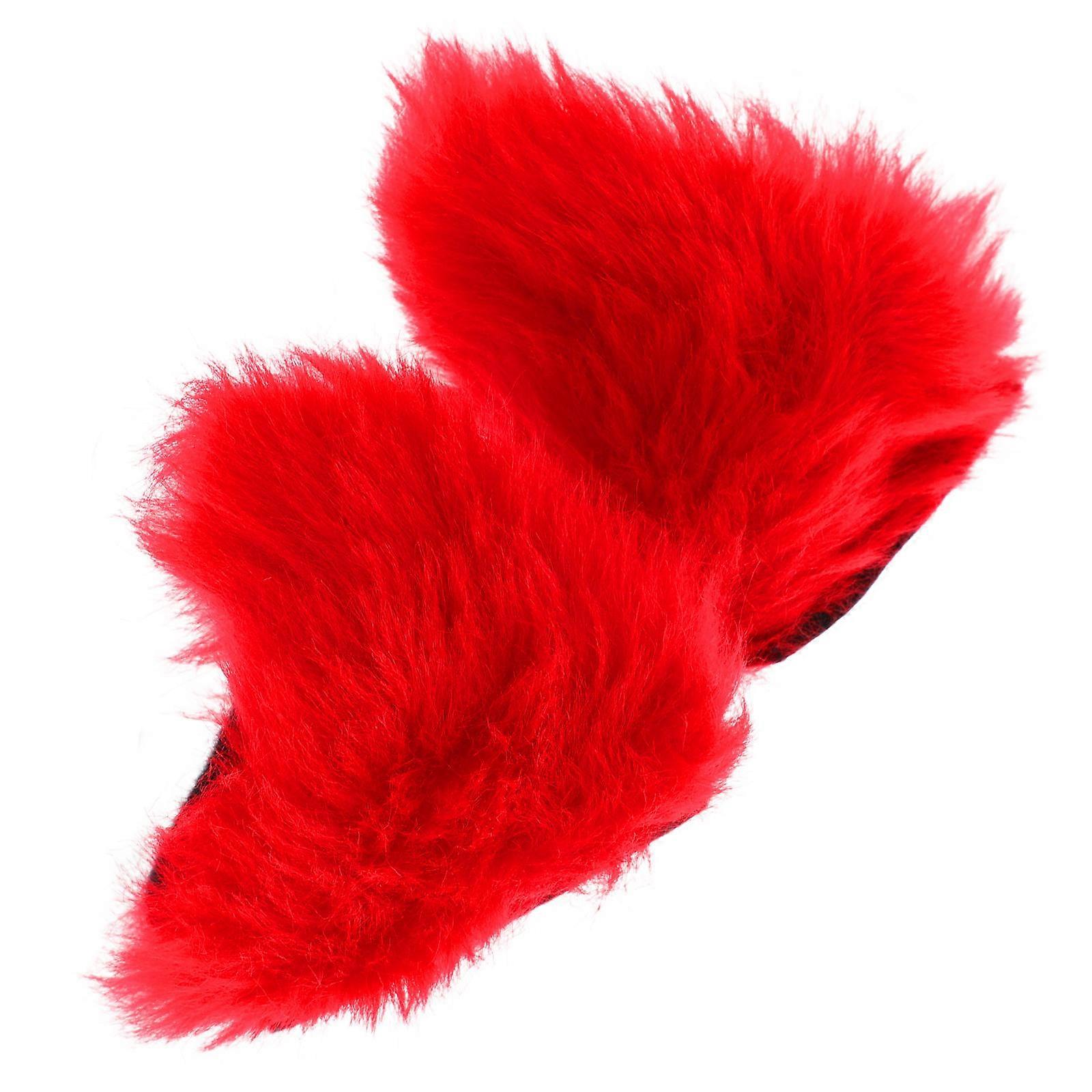 Red Cat Ears Accessory for Motorcycle Plush 2Pairs