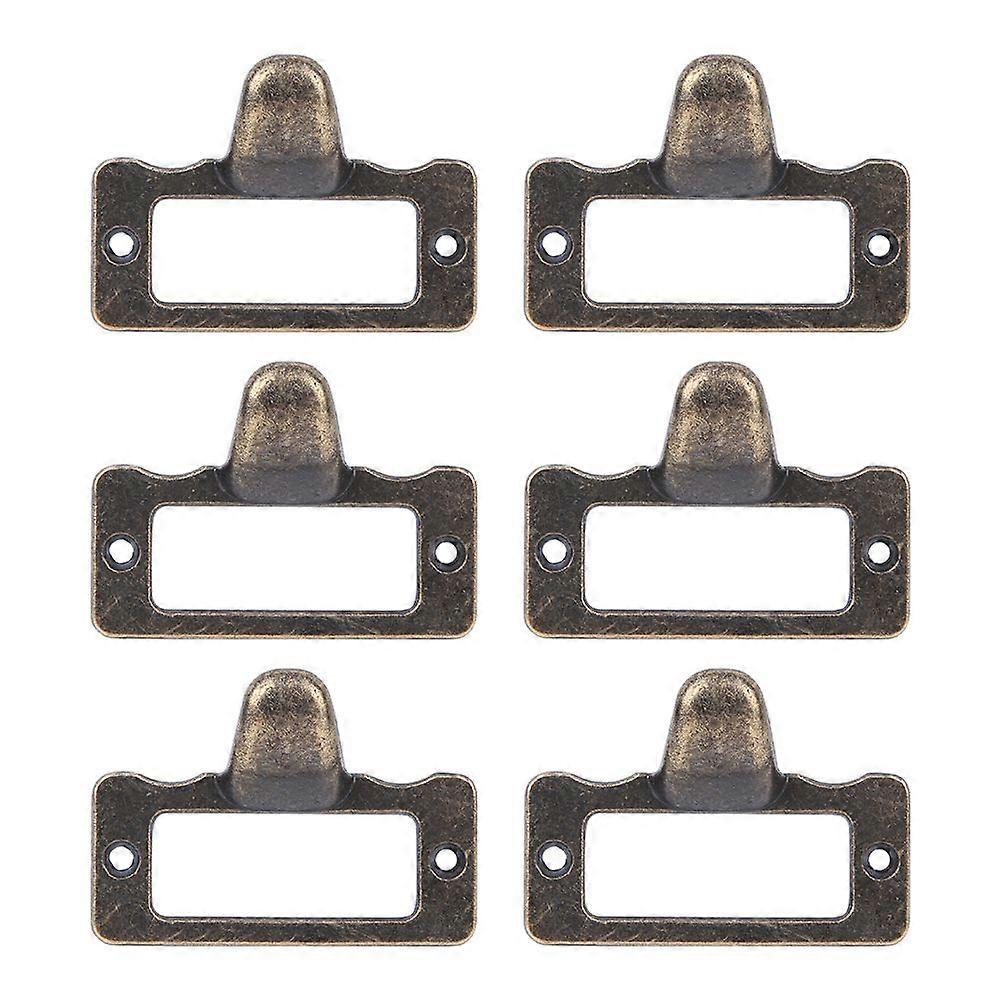 6PCS Bronze Label Pulls Frame Handle File Name Card Holder Medicine Cabinet Pulls