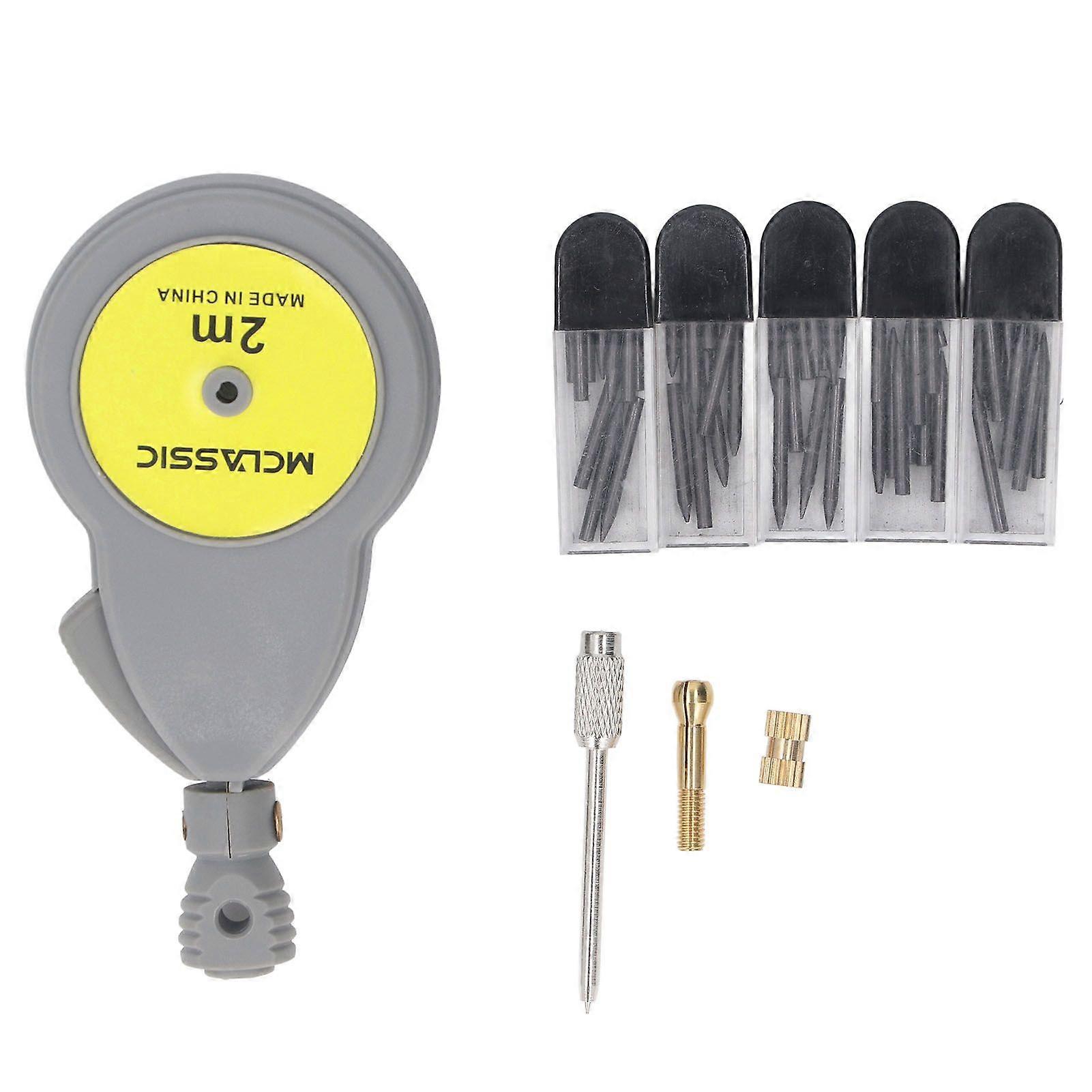 Rotating Tape Measure Compass Beam 6ft Retractable Circle Drawing Tool Metric Imperial with 50Pcs Pencil Refill