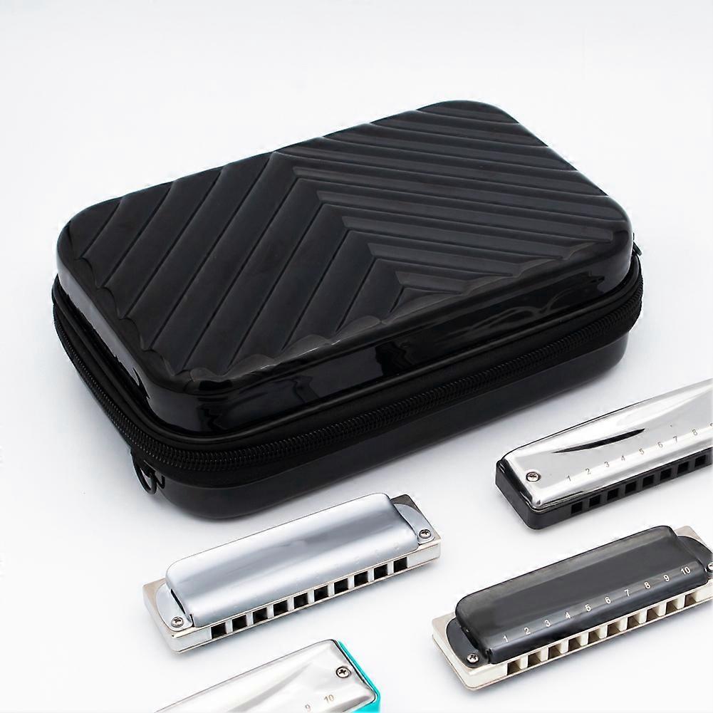 10 Holes Harmonica Case, Zippered Pouch for Harmonica Harmonicas Storage Case Can Hold 12 Harmonicas