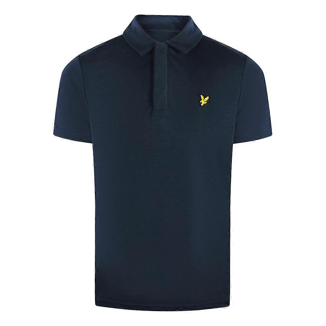 Lyle & Scott Textured Navy Blue Polo Shirt
