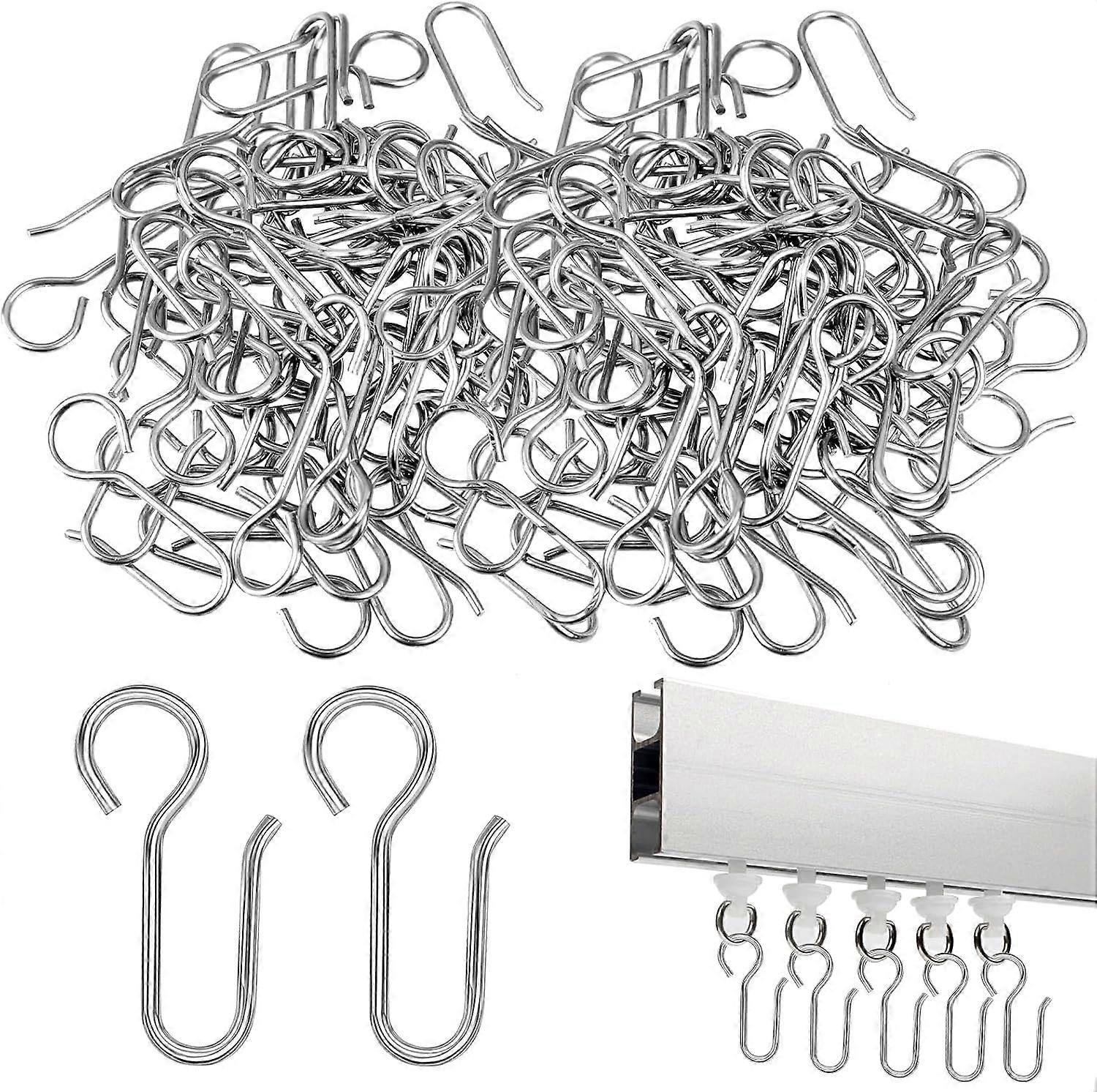 60 Pack S-Shaped Shower Curtain Hooks, Rustproof Metal Bathroom Hooks