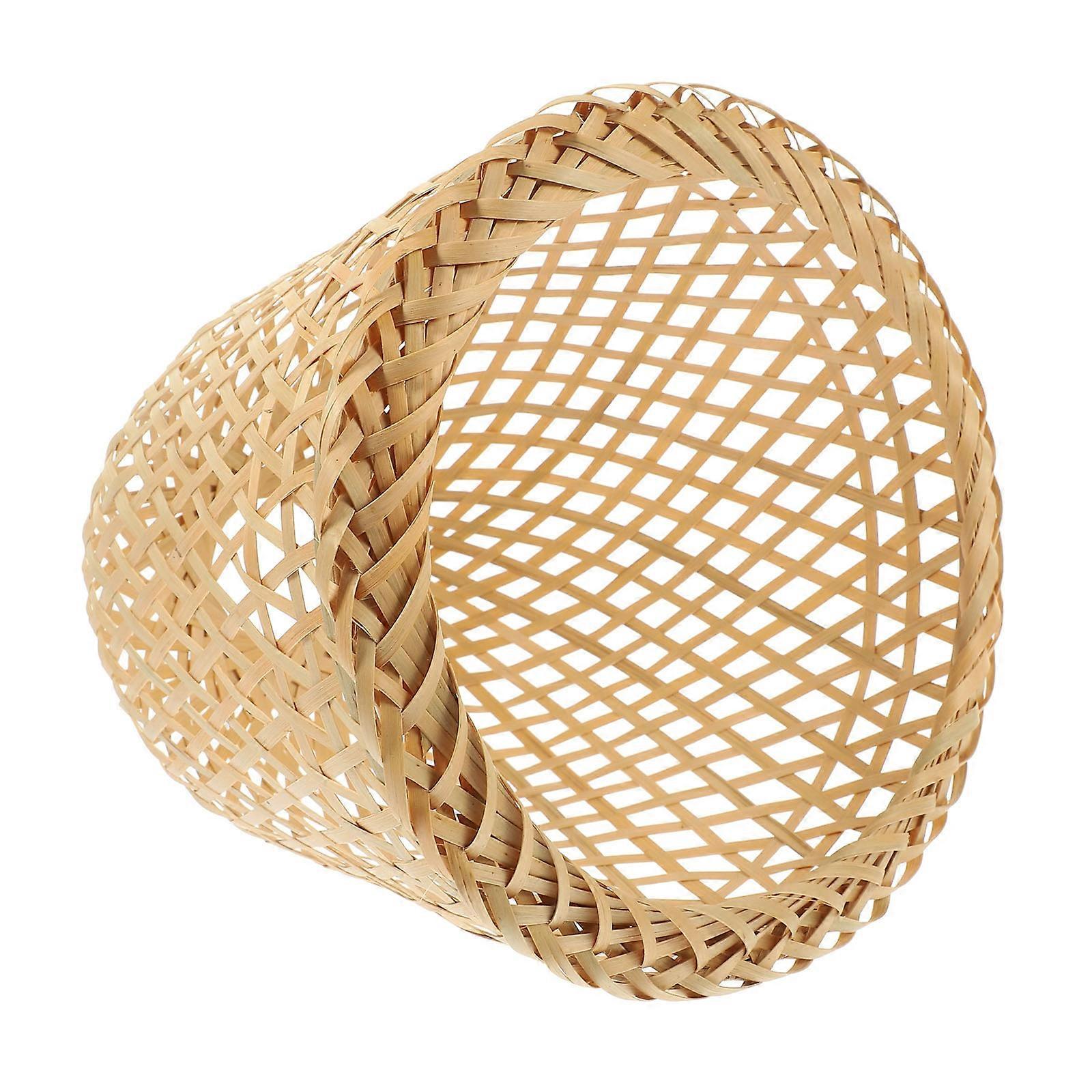 Bamboo Light Fixture Square Lamp Shade for Pendant Light Khaki Bamboo Light Diffusion 1Pcs