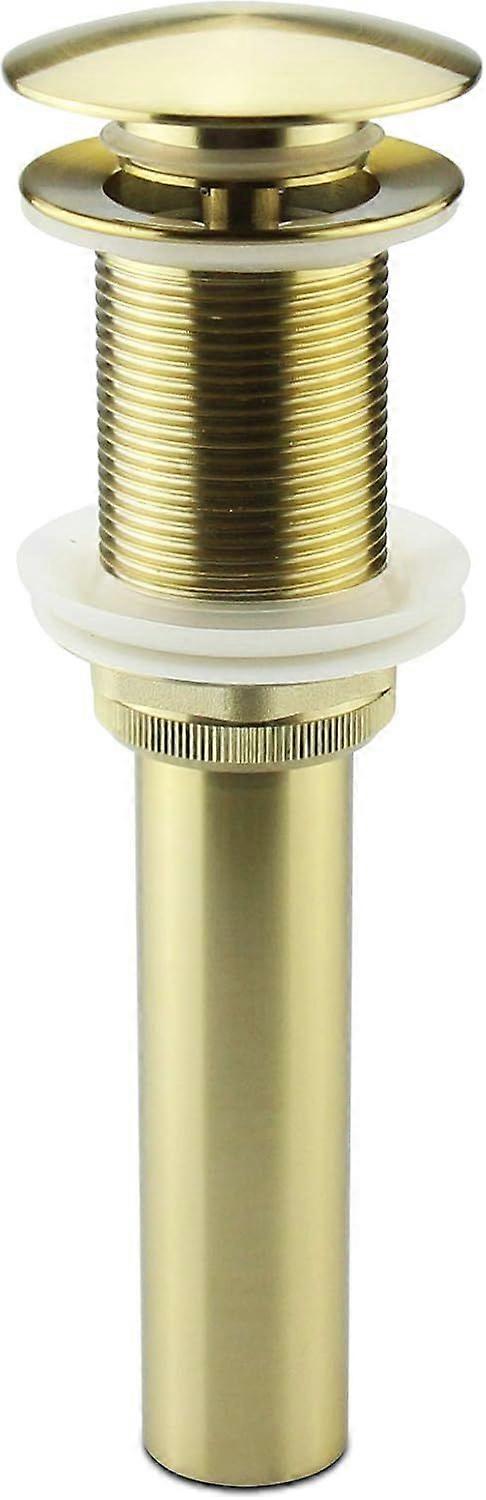 Gold Basin Faucet Sink Drain Stopper Without Overflow, Pop Up Basin Basin