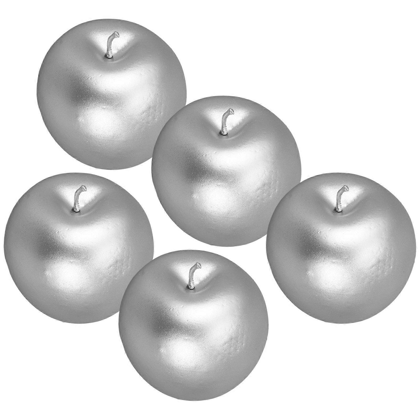 Fake Models 20 Pcs Artificial Fruit Decoration Teaching Aid High Simulation Design Silver Color
